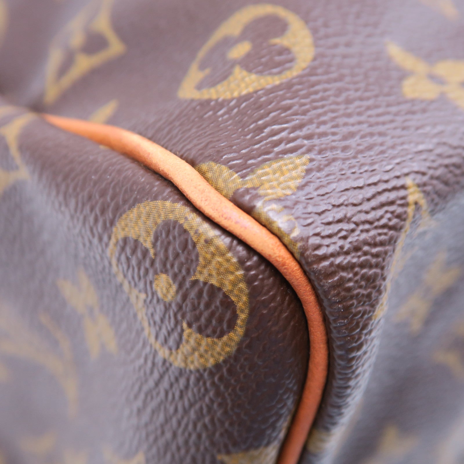 LOUIS VUITTON Monogram Speedy 35金扣手挽袋棕色
