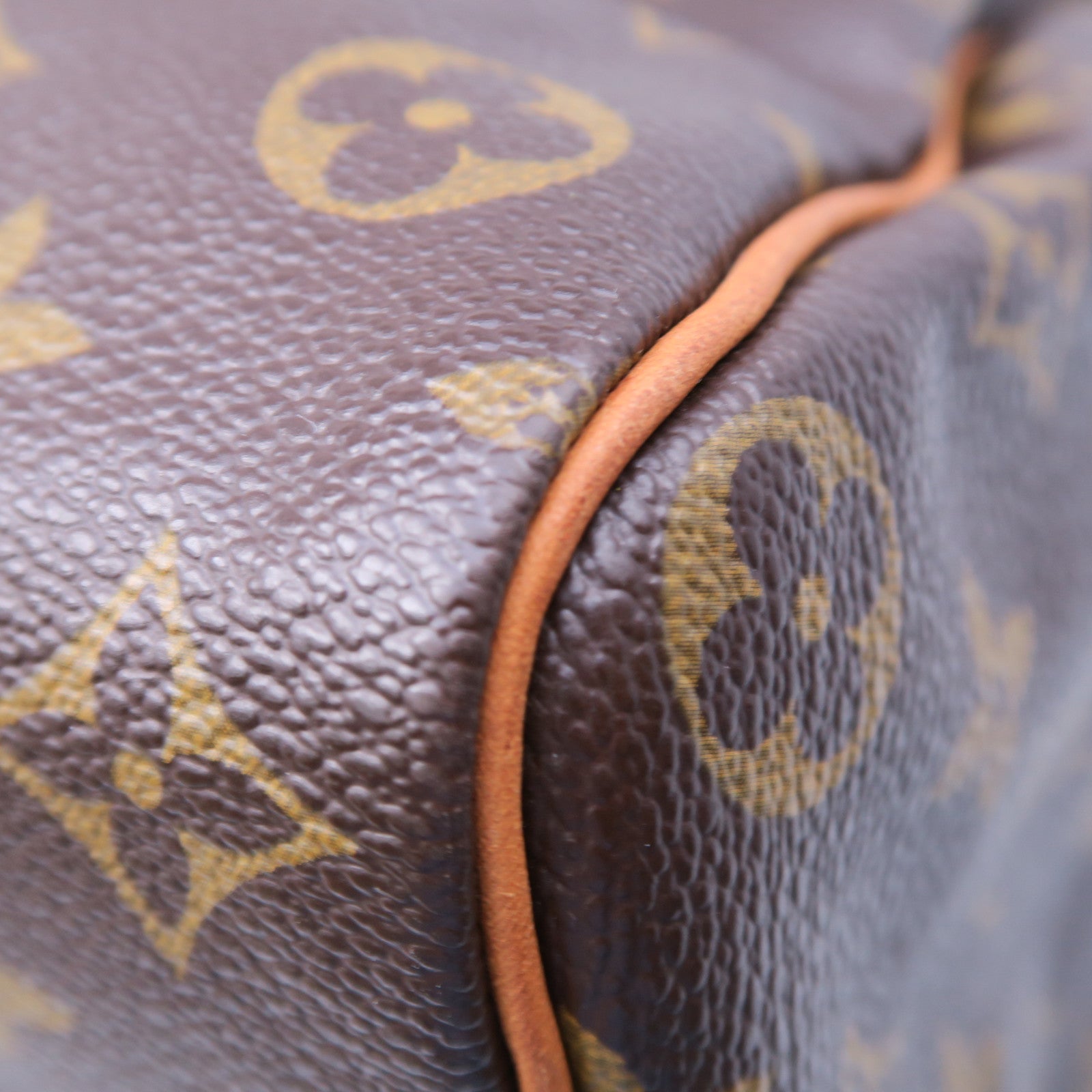 LOUIS VUITTON Monogram Speedy 35金扣手挽袋棕色