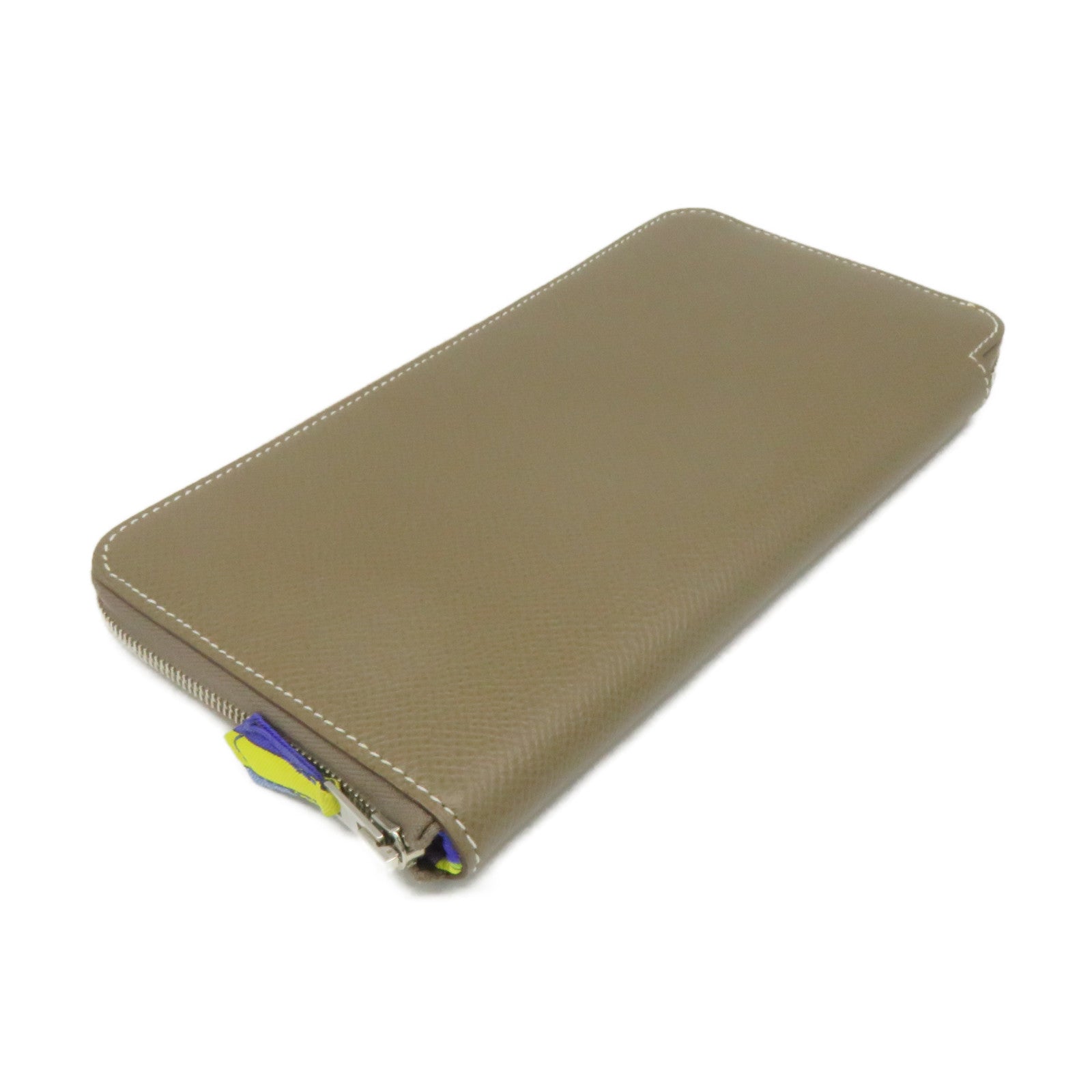 HERMES Epsom皮革Silk In Long Wallet拉鏈長錢包Etoupe啡色