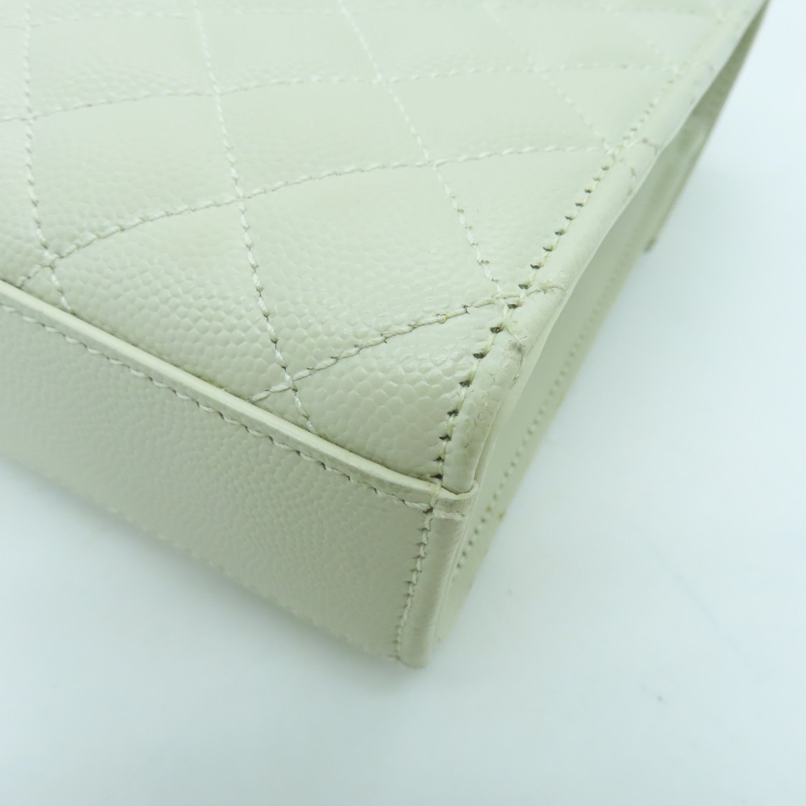 SAINT LAURENT cowhide leather Envelope Chain Bag gold buckle shoulder bag white