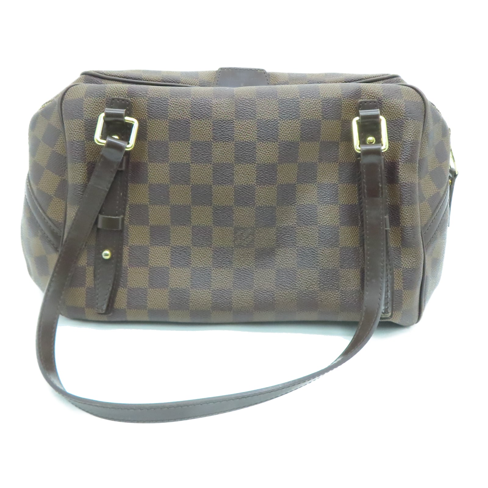 LOUIS VUITTON 【激减优惠】Damier Ebene Rivington GM金扣肩背袋棕色