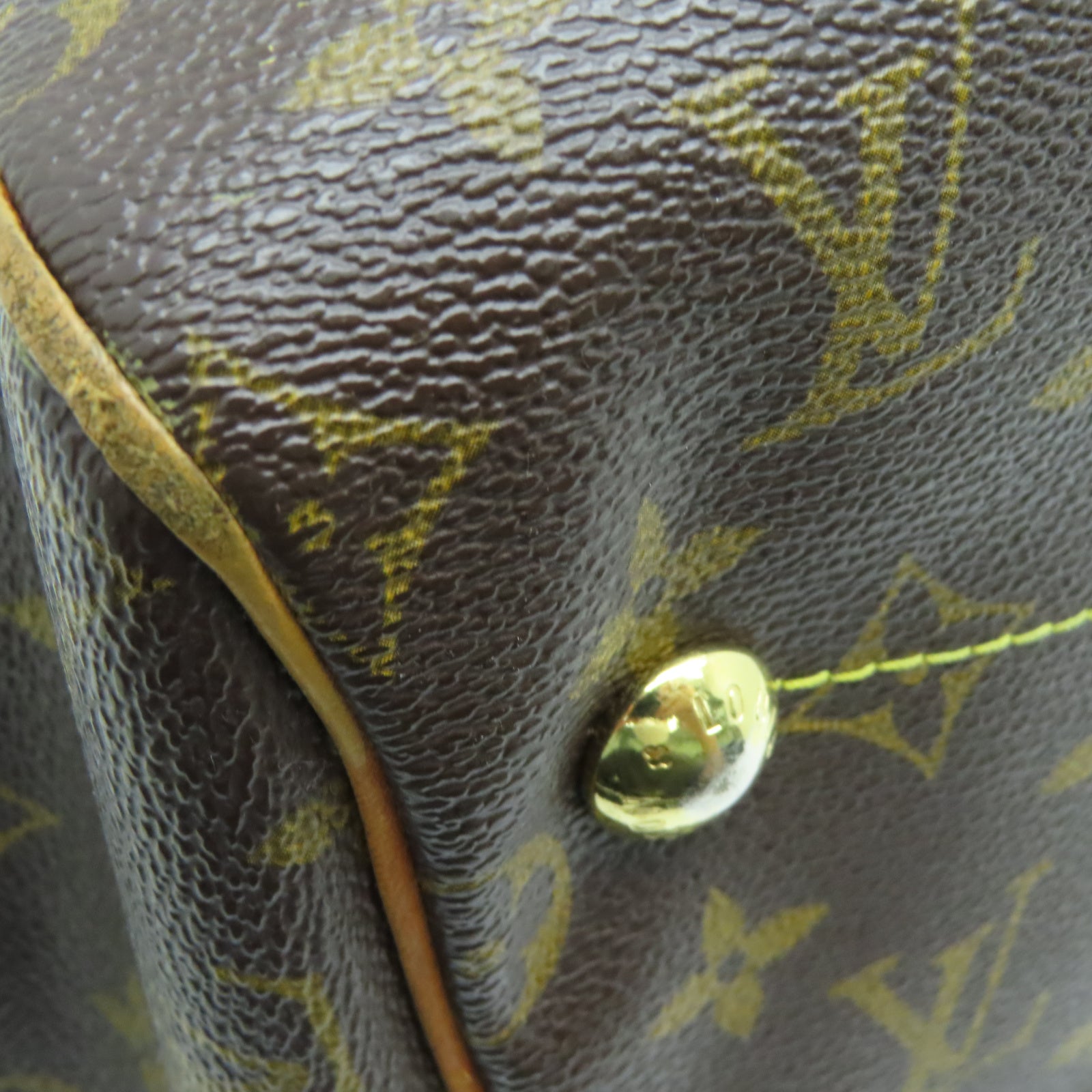 LOUIS VUITTON Monogram Tivoli GM金扣手挽袋棕色
