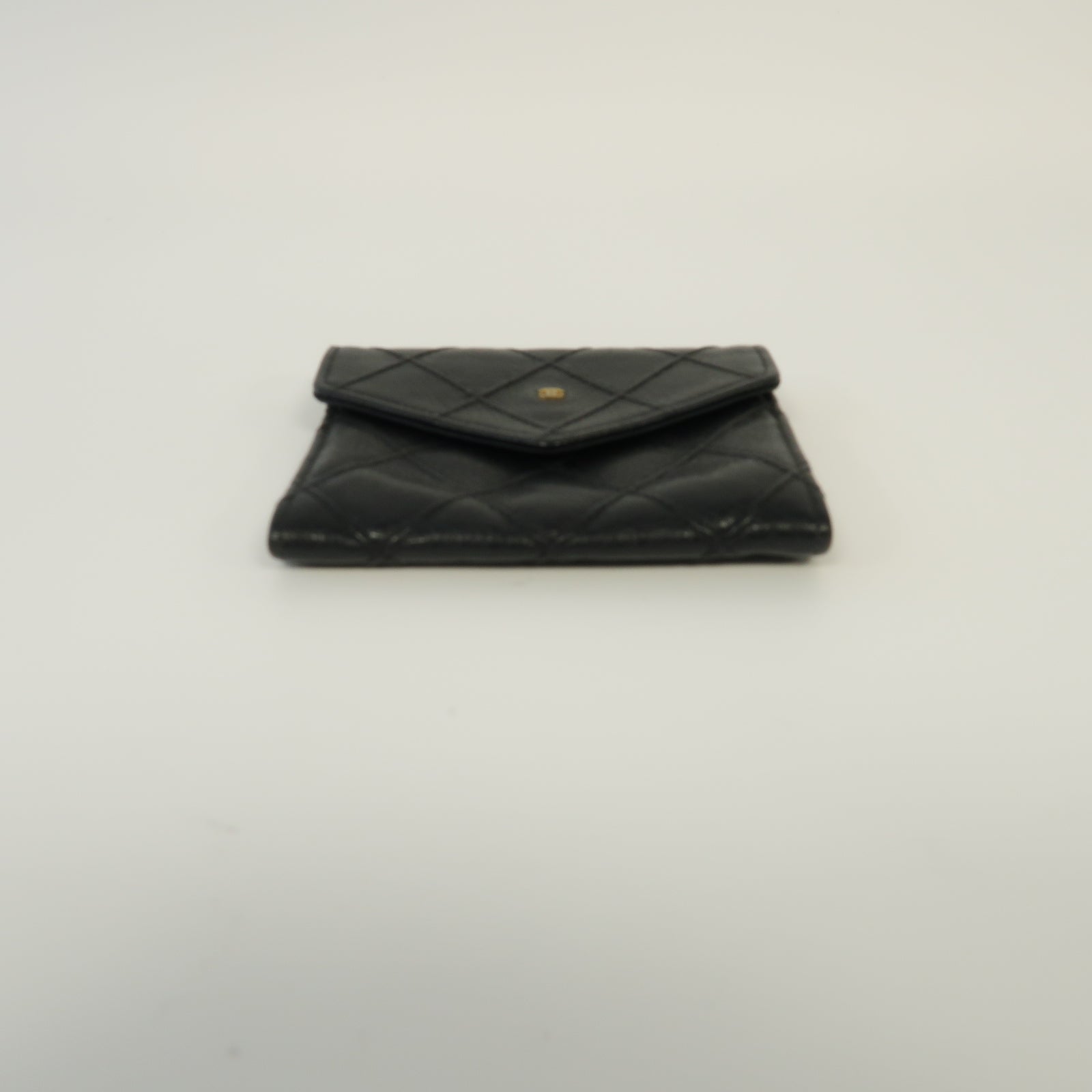 CHANEL 菱格Caviar皮革Coin Purse金扣零錢包黑色