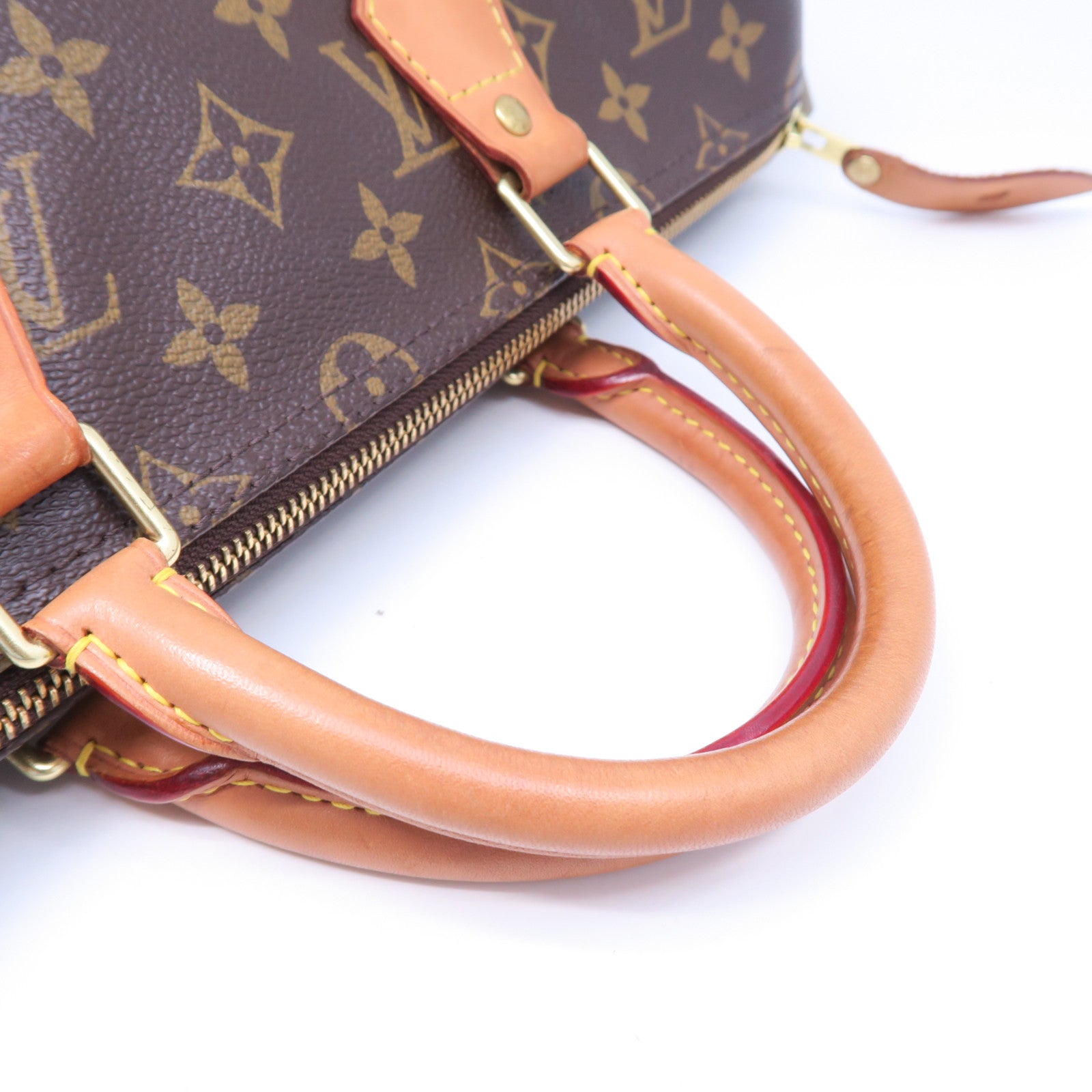 LOUIS VUITTON Monogram Speedy 35金扣手挽袋棕色