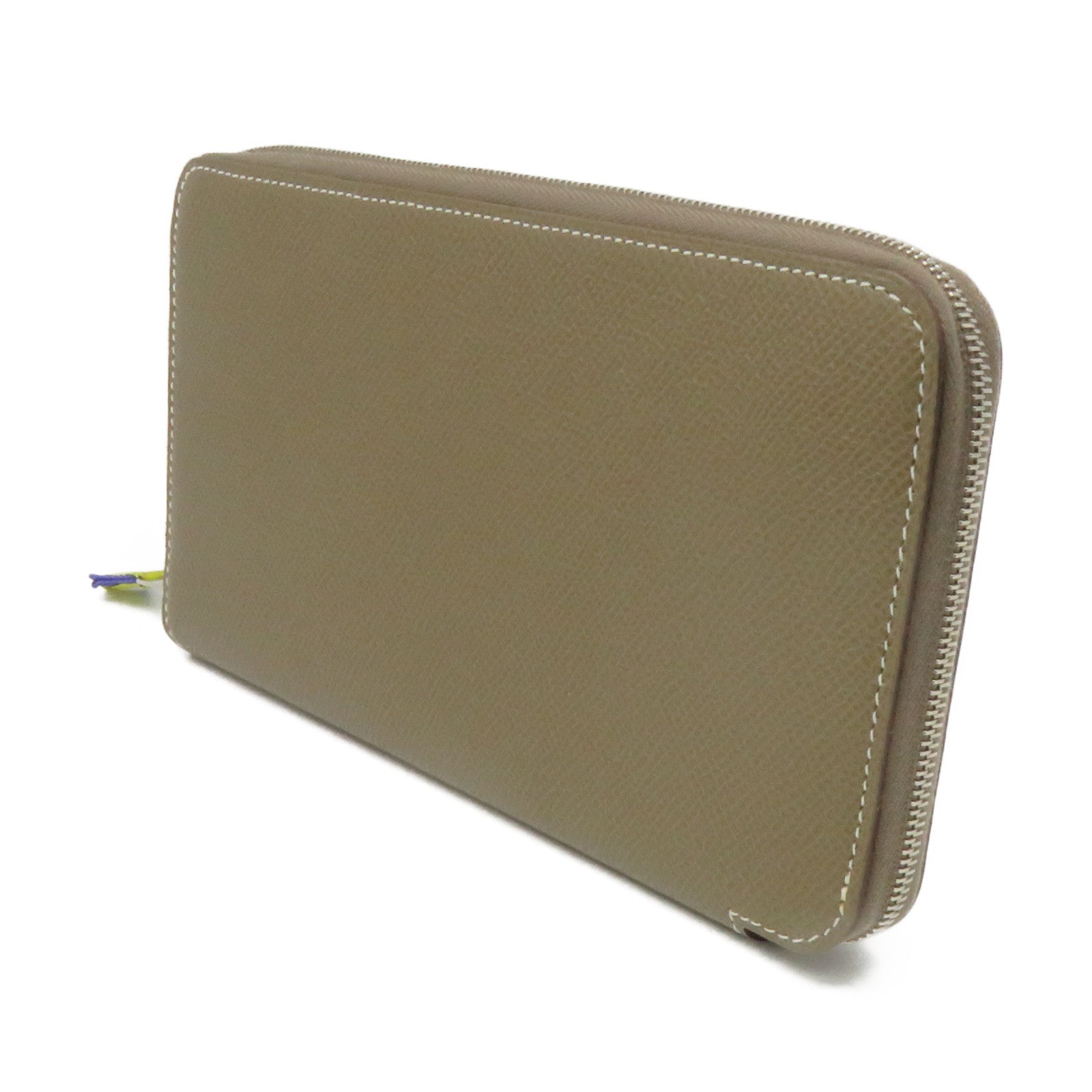 HERMES Epsom皮革Silk In Long Wallet拉鏈長錢包Etoupe啡色