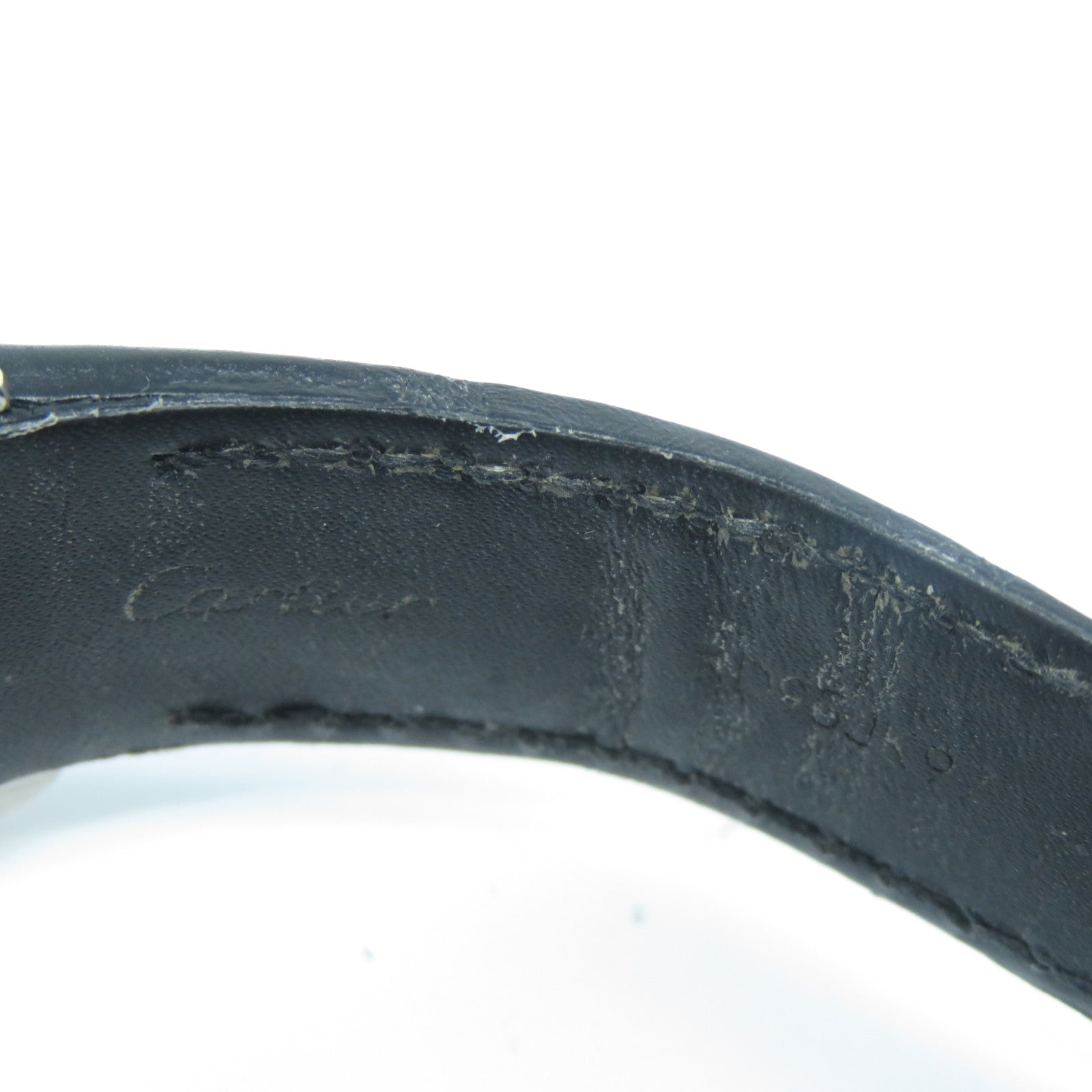 CARTIER Santos 100不銹鋼/皮革帶自動機芯手錶白色/黑色