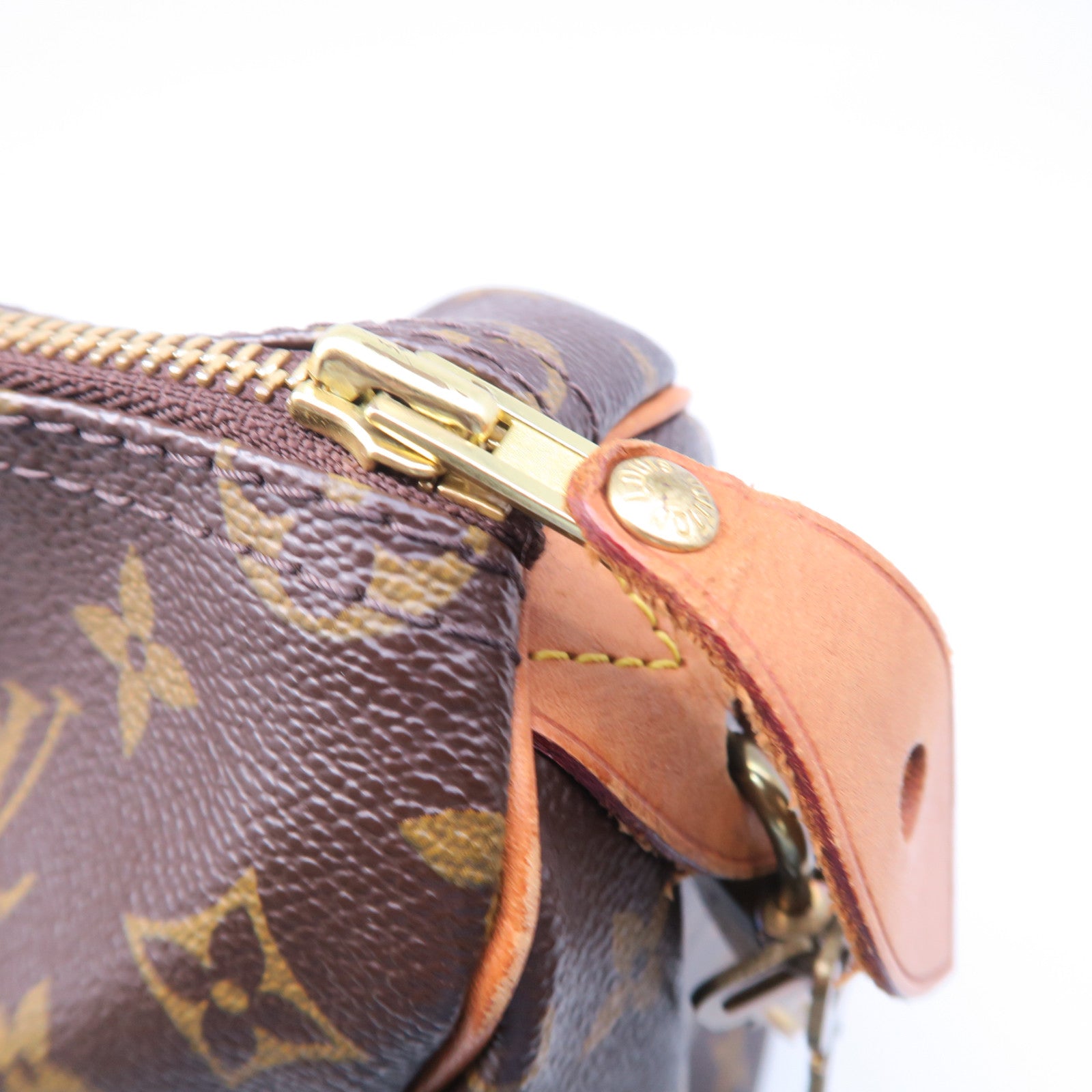 LOUIS VUITTON Monogram Speedy 35金扣手挽袋棕色