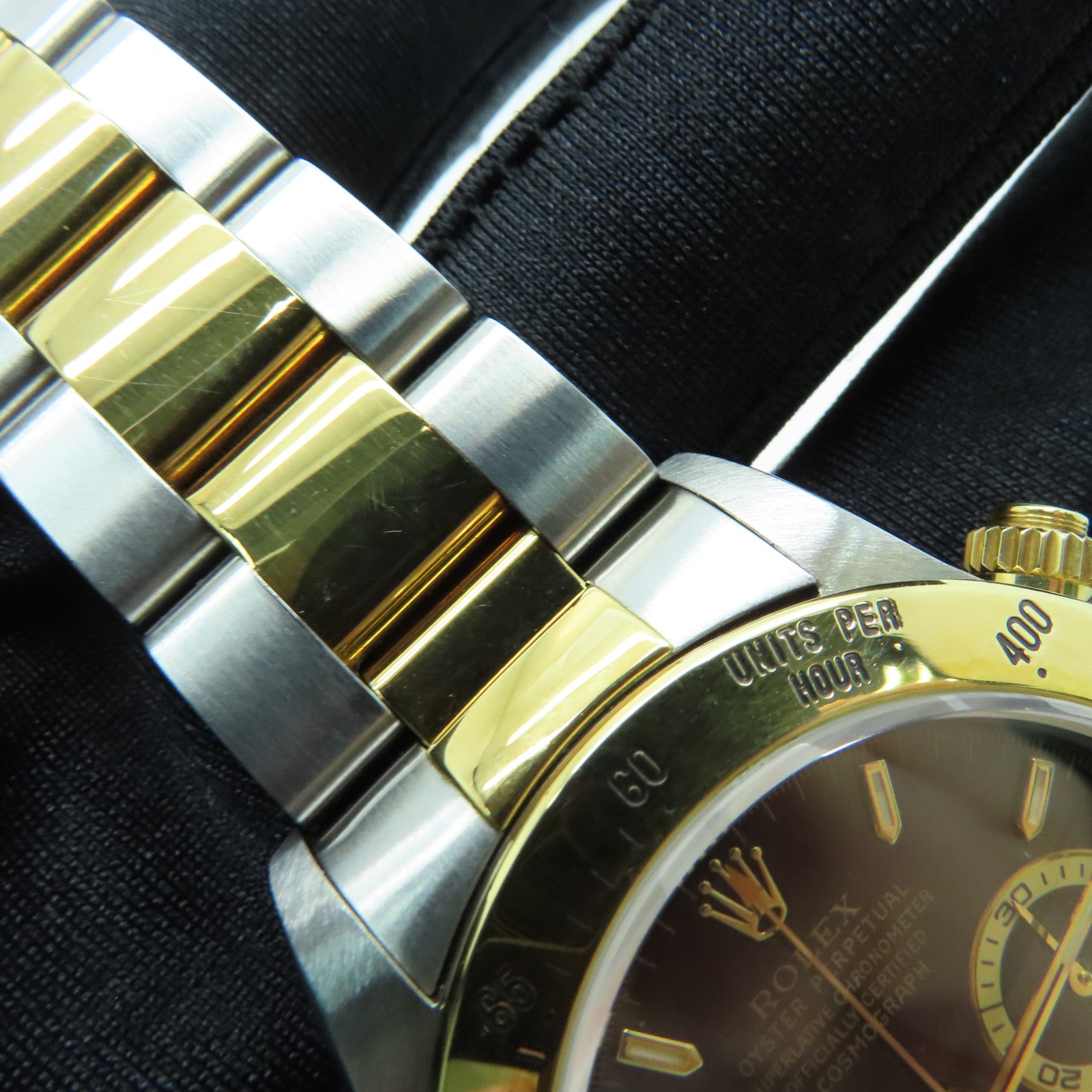 ROLEX Daytona Stainless Steel/18K Gold Watch Automatic Movement Black