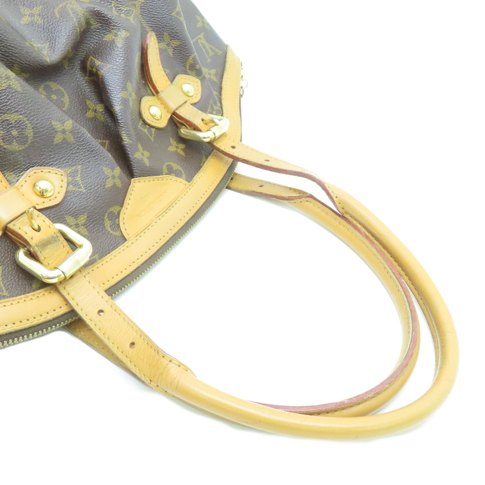 LOUIS VUITTON Monogram Tivoli GM金扣手挽袋棕色