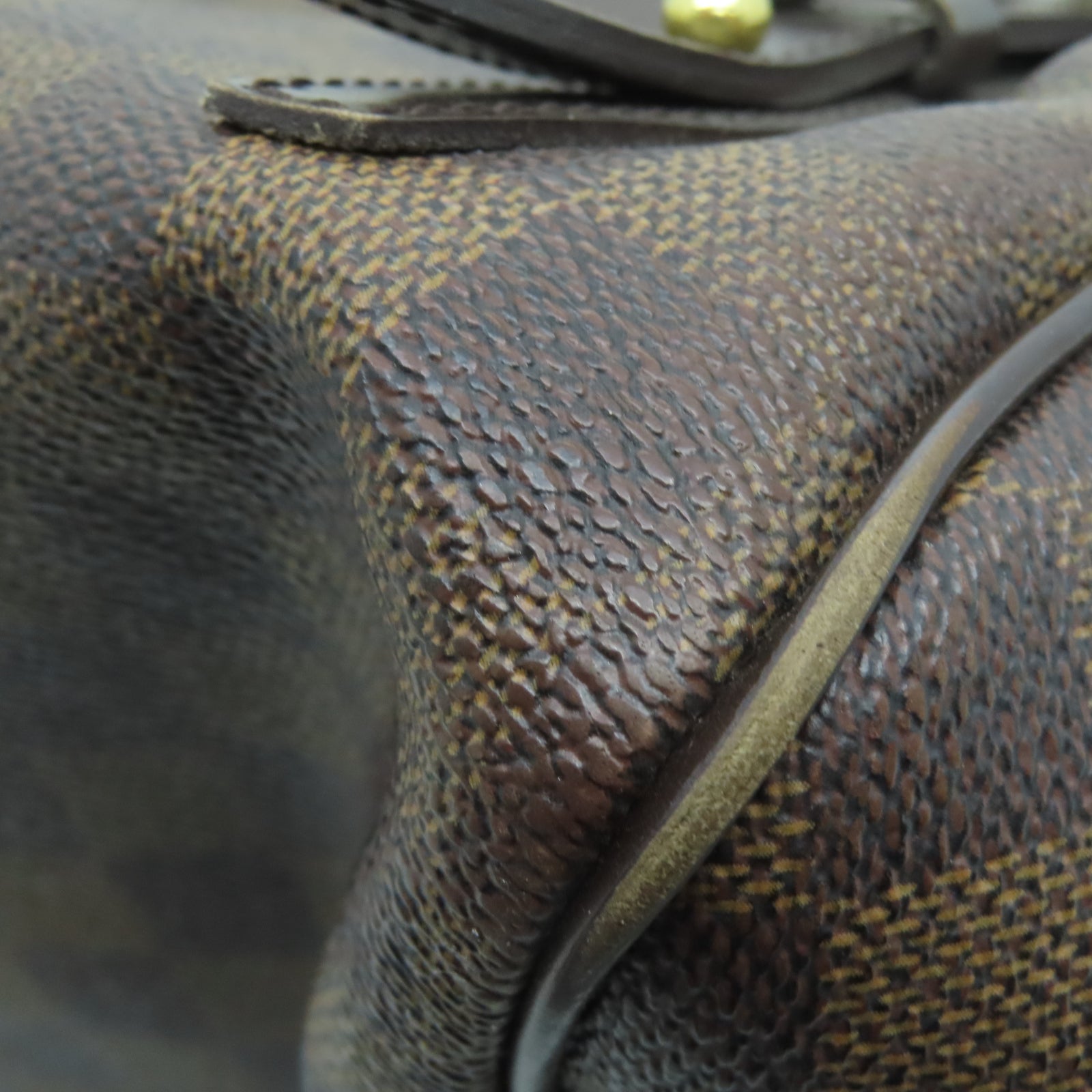 LOUIS VUITTON 【激减优惠】Damier Ebene Rivington GM金扣肩背袋棕色