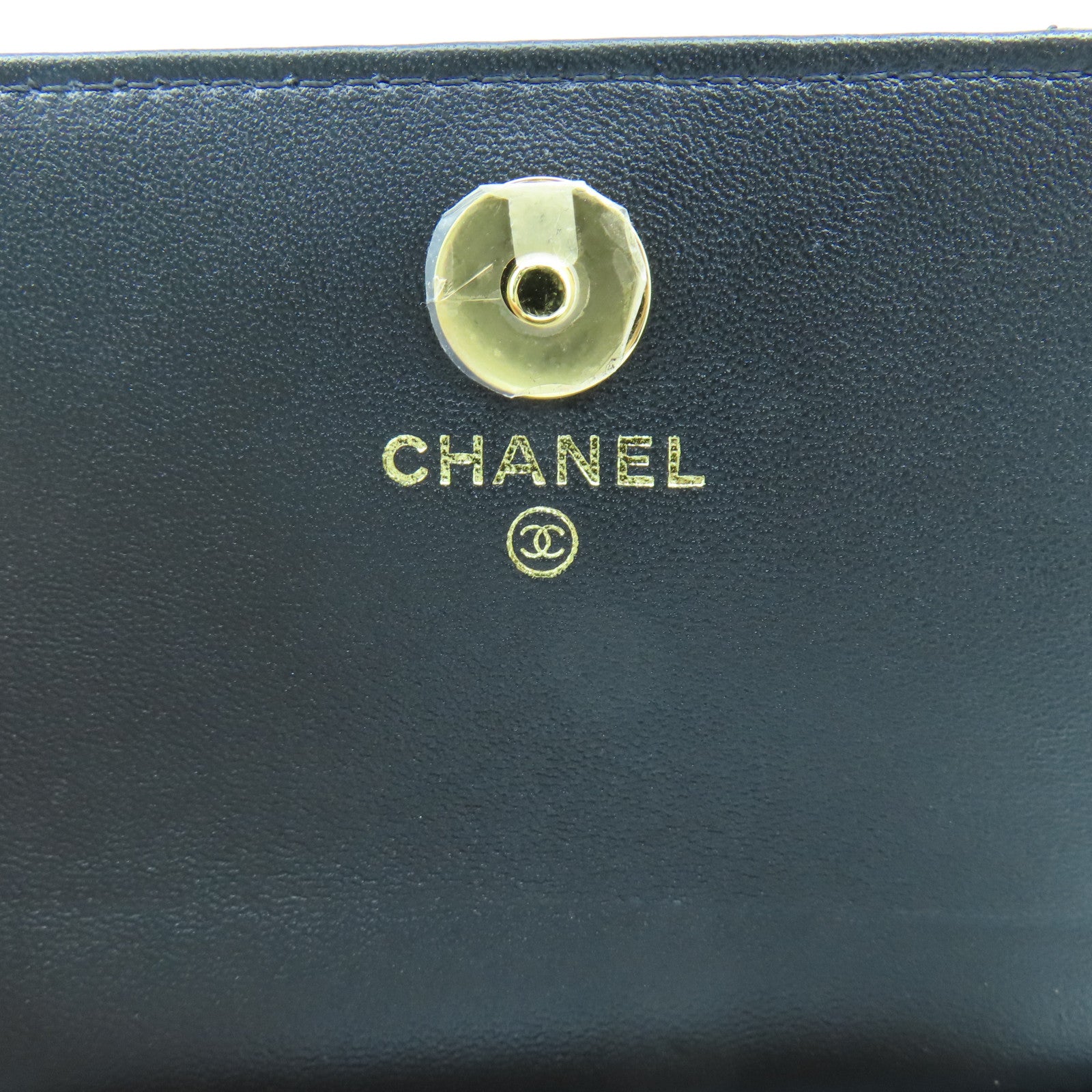 CHANEL 菱格漆皮皮革Chain Shoulder金扣鏈帶肩背袋黑色