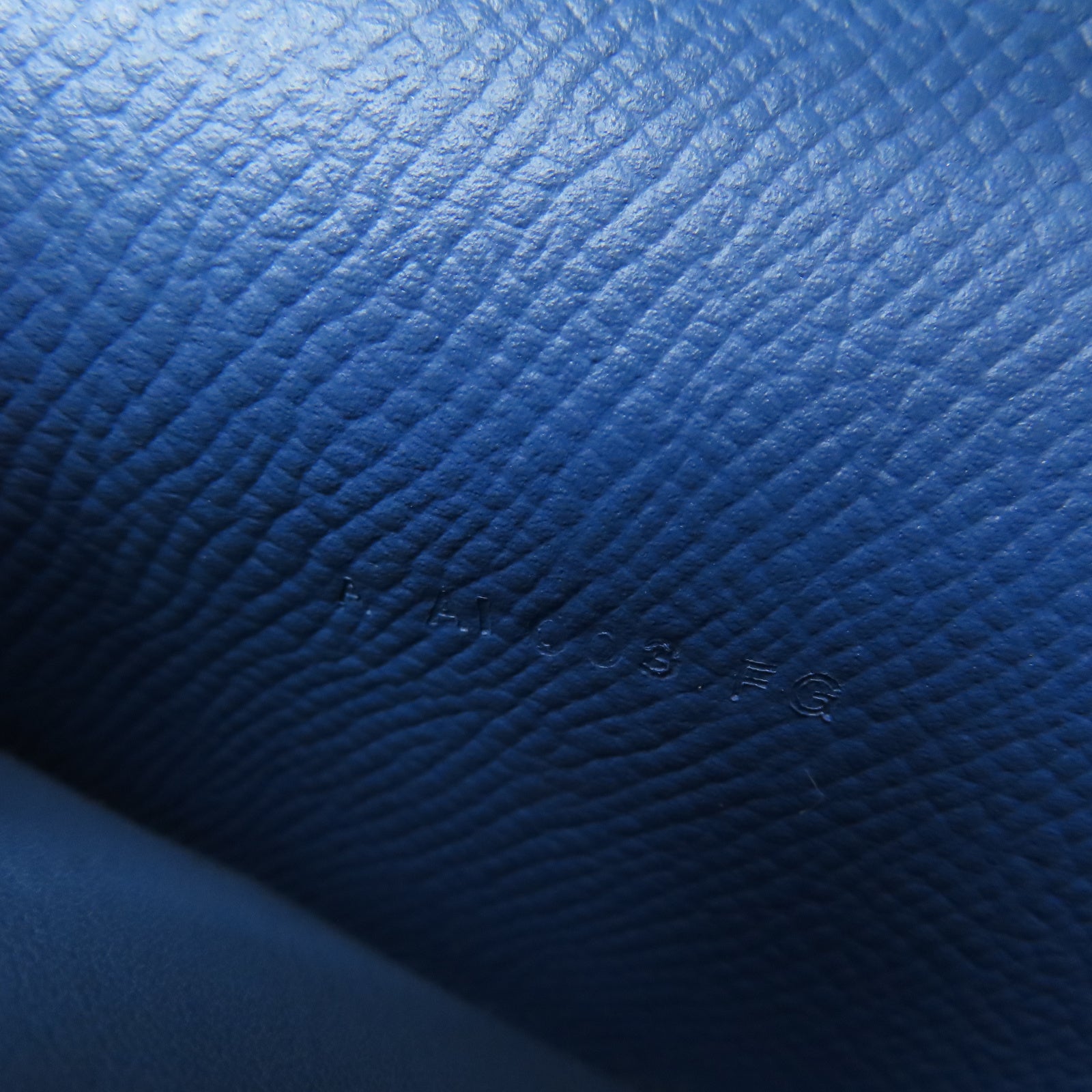 HERMES Veau Epsom皮革Kelly Short Wallet金扣錢包布頓藍色