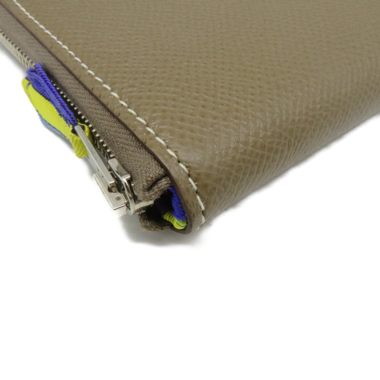 HERMES Epsom皮革Silk In Long Wallet拉鏈長錢包Etoupe啡色