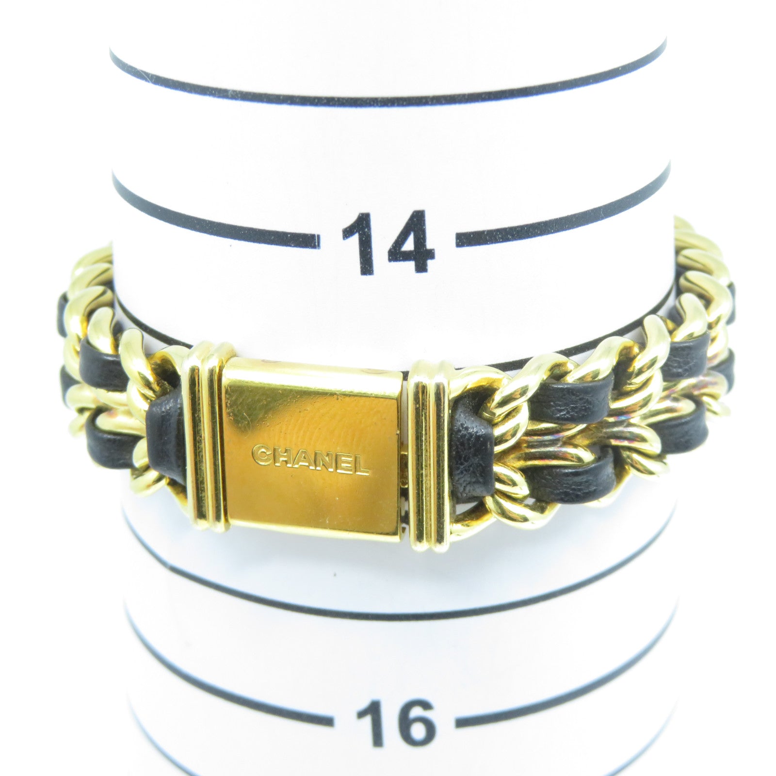 CHANEL Premiere M鍍金石英機芯手錶黑色/金色