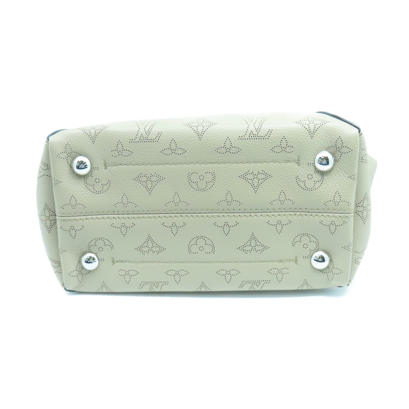 LOUIS VUITTON Monogram Mahina Hina PM銀扣手挽肩背兩用袋白色