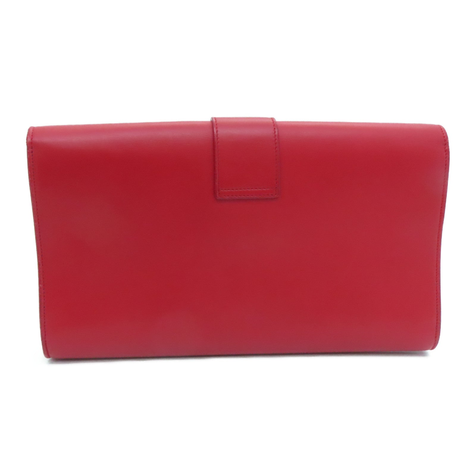 YVES SAINT LAURENT 牛皮皮革Clutch Bag金扣手拿包紅色