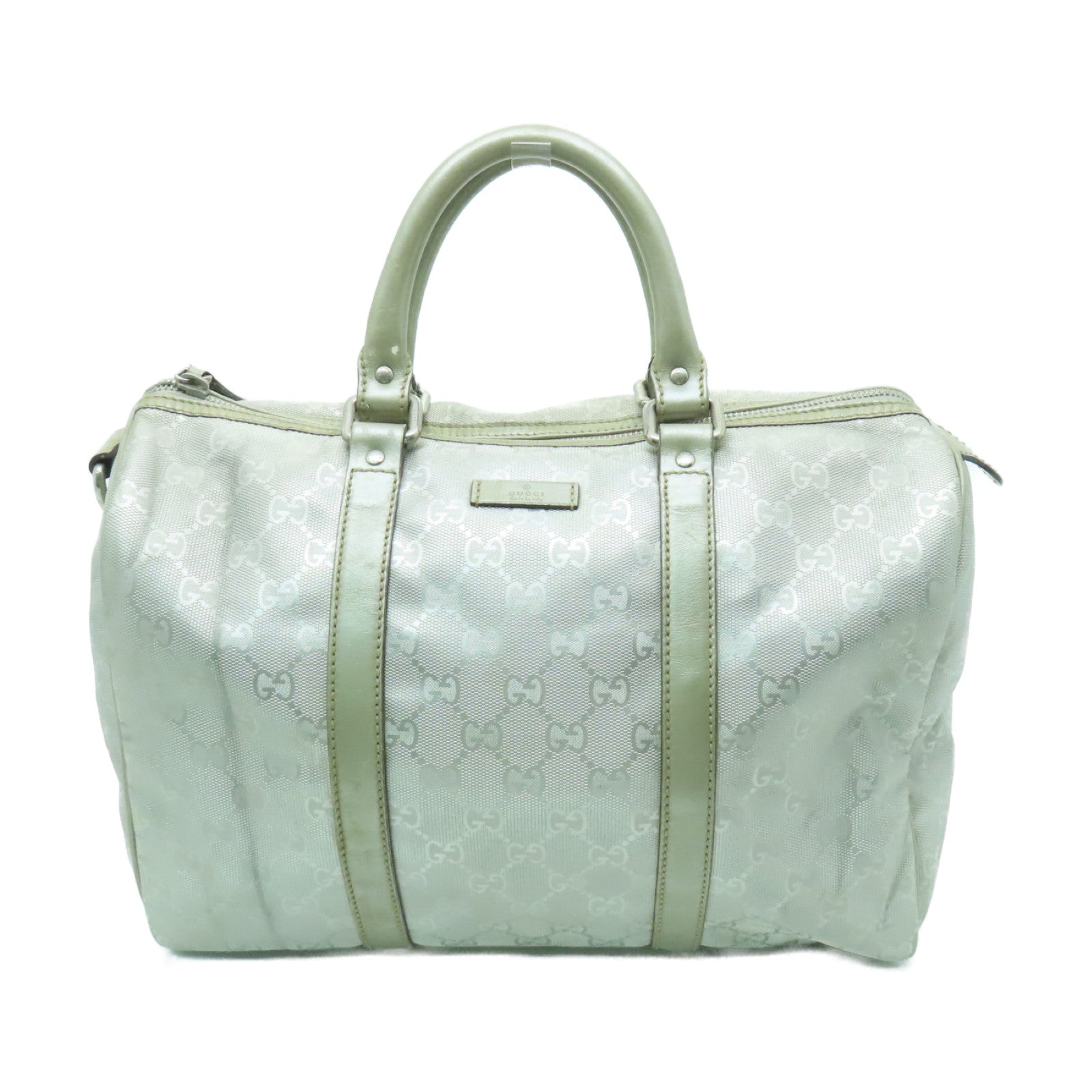 GUCCI 【激減優惠】塗層帆布Boston Bag銀扣波士頓包銀色