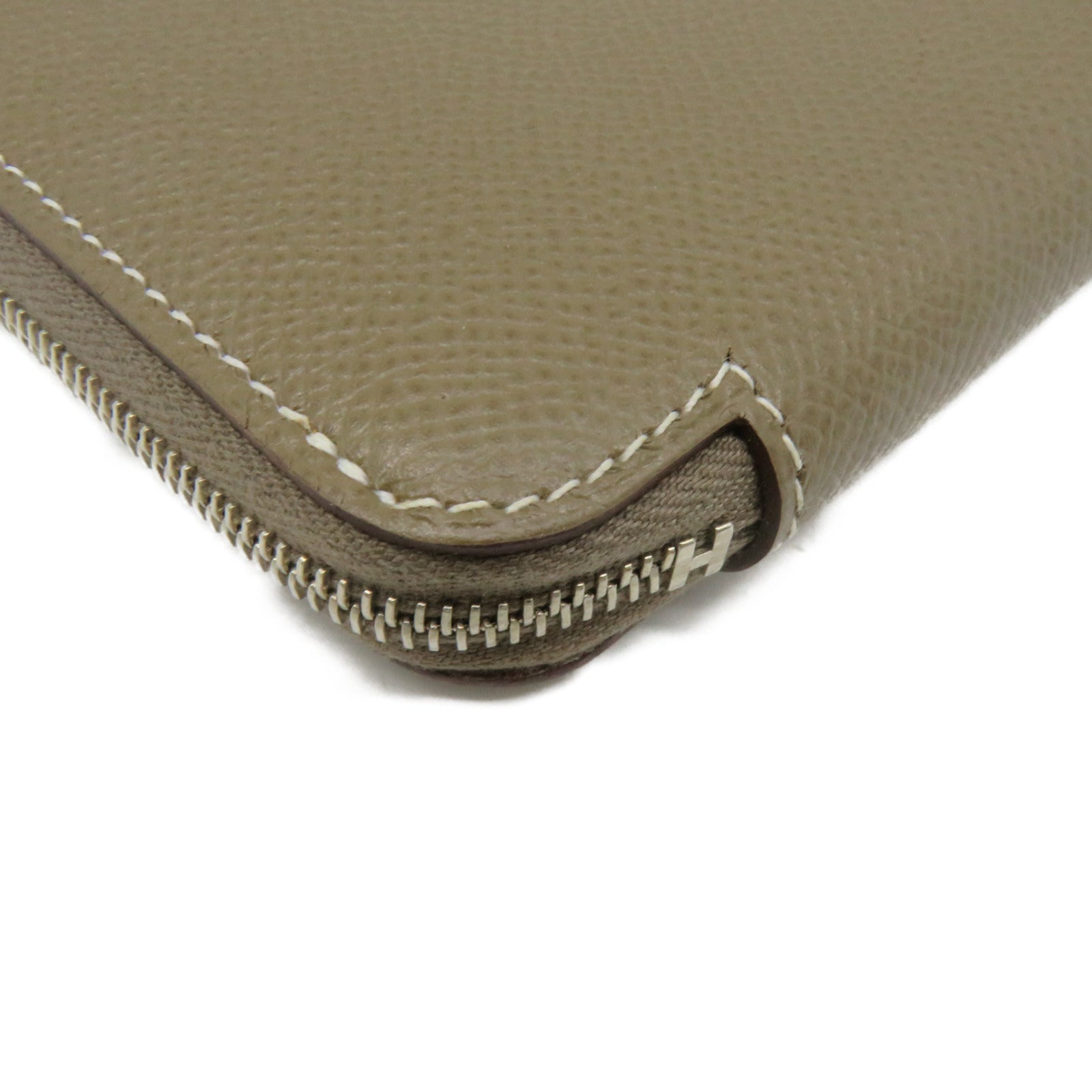 HERMES Epsom皮革Silk In Long Wallet拉鏈長錢包Etoupe啡色