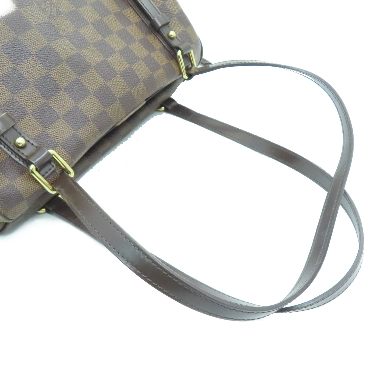 LOUIS VUITTON 【激减优惠】Damier Ebene Rivington GM金扣肩背袋棕色