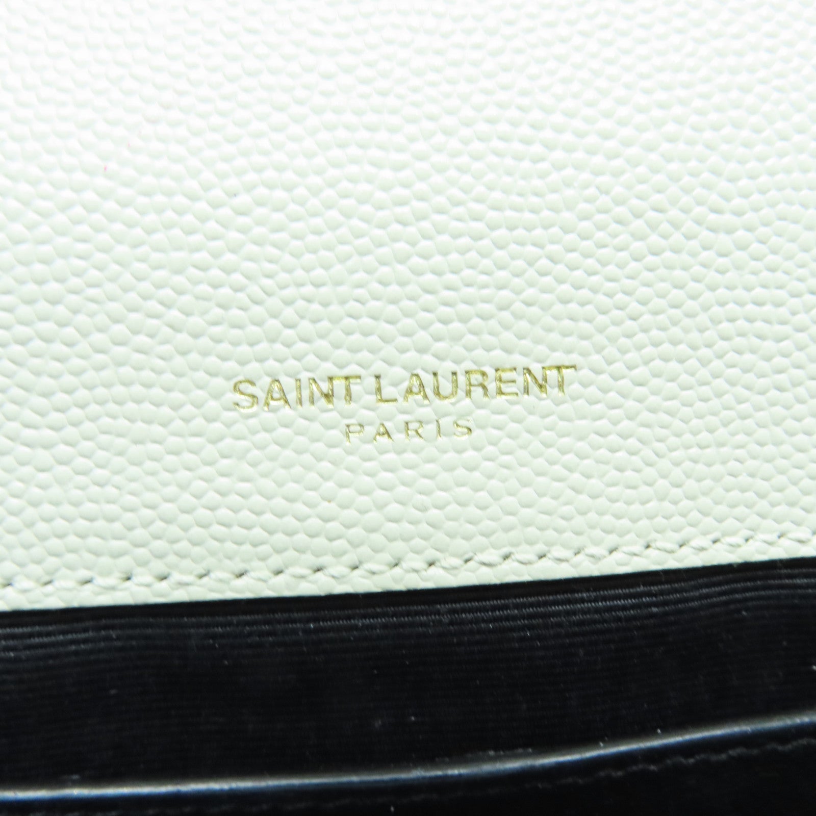 SAINT LAURENT cowhide leather Envelope Chain Bag gold buckle shoulder bag white