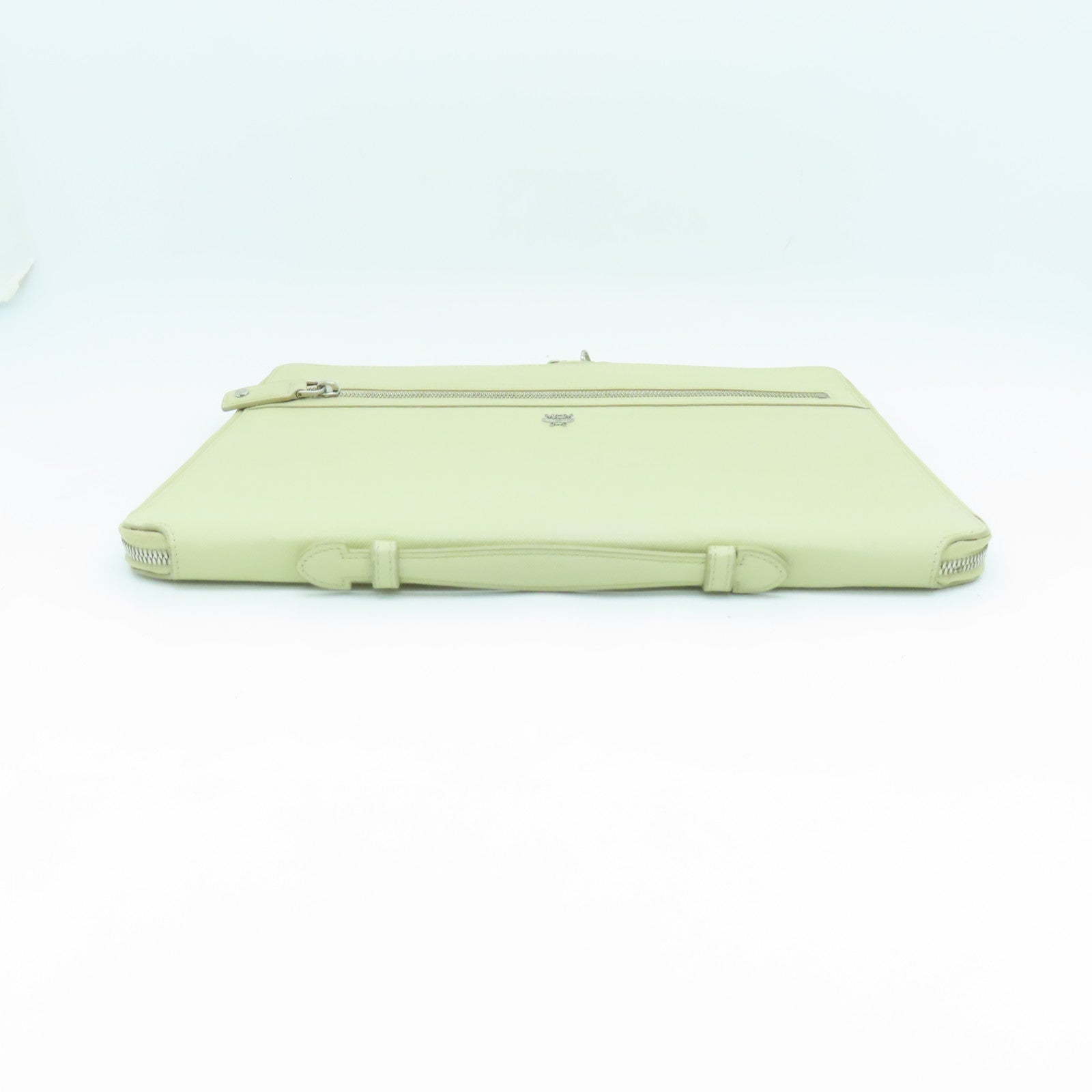 MCM 【激減優惠】皮革Clutch Bag銀扣手拿包米色