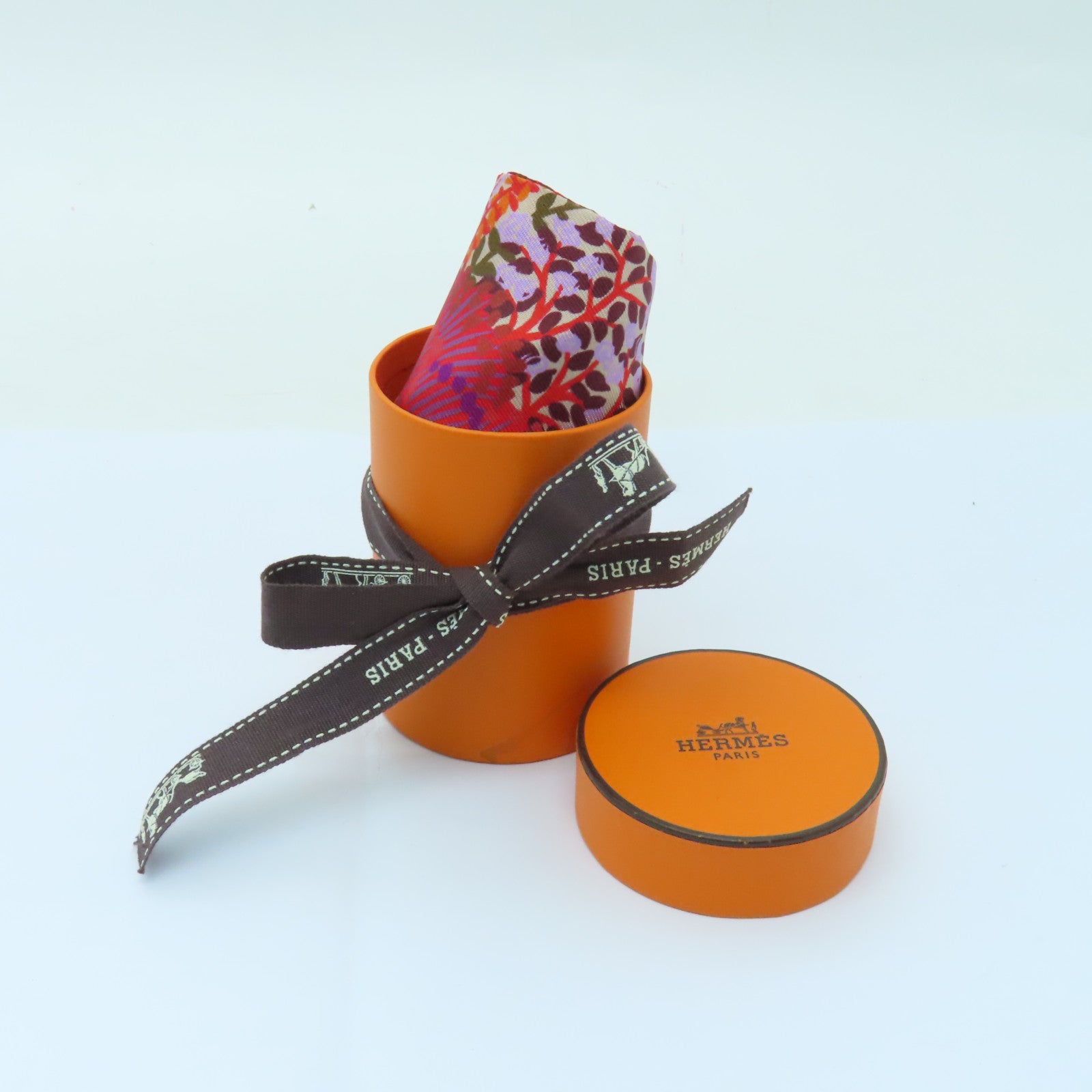 HERMES 絲質Twilly絲巾紅色
