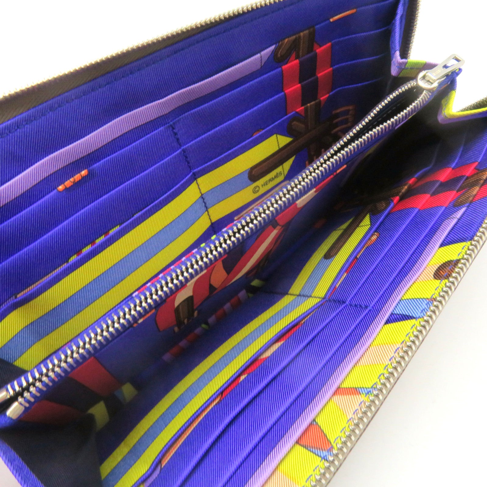 HERMES Epsom皮革Silk In Long Wallet拉鏈長錢包Etoupe啡色