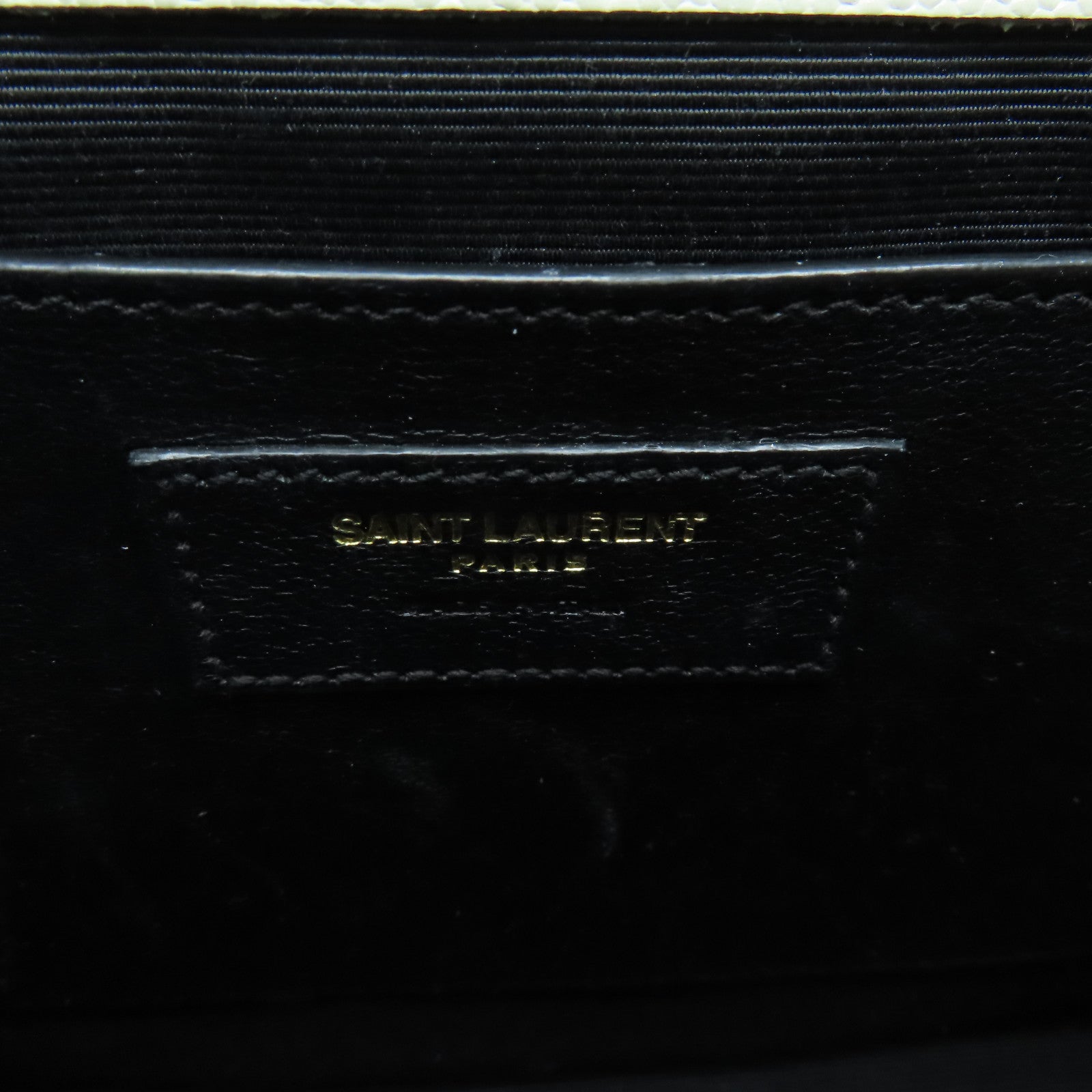 SAINT LAURENT cowhide leather Envelope Chain Bag gold buckle shoulder bag white