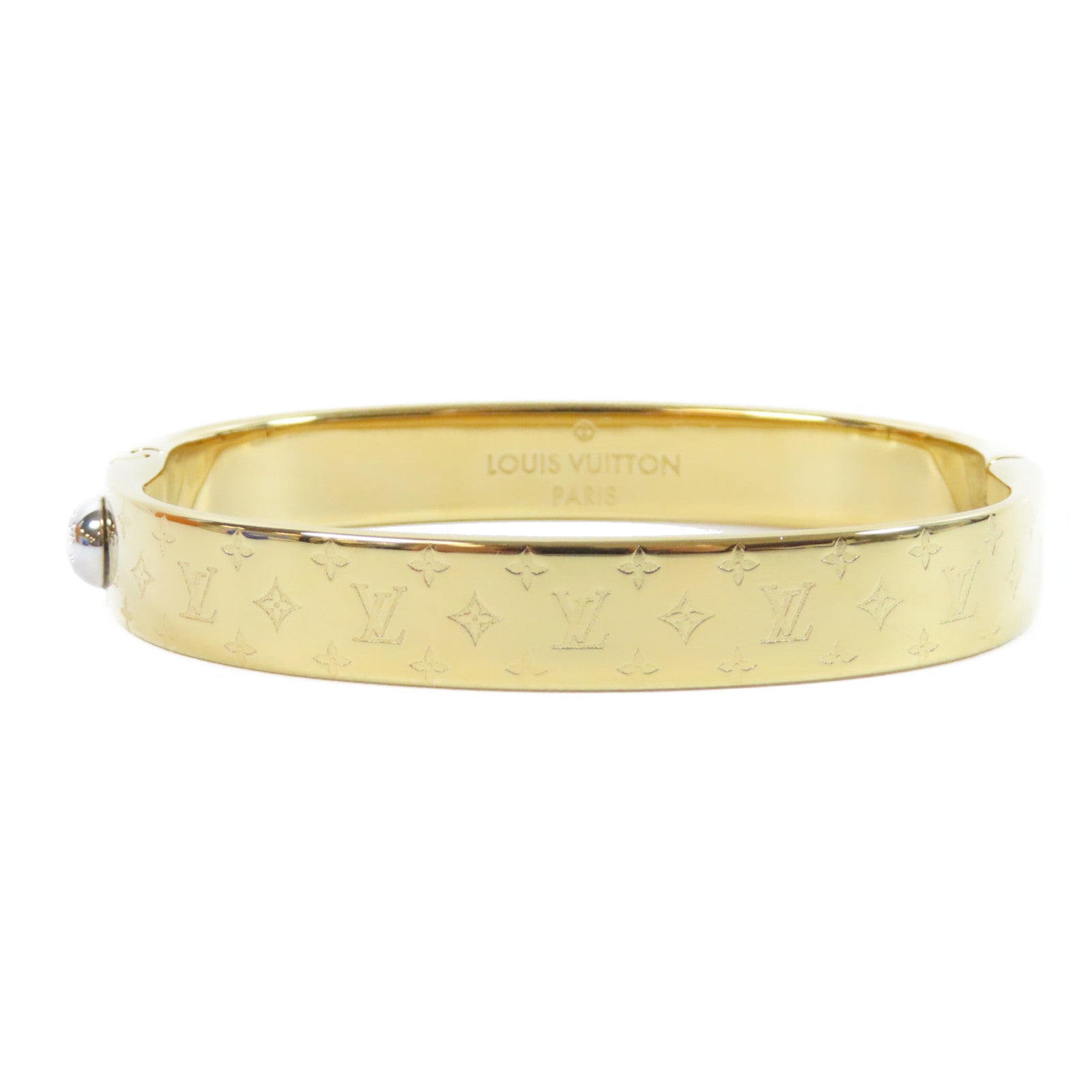LOUIS VUITTON 金屬Nanogram Cuff Bracelet手鐲金色