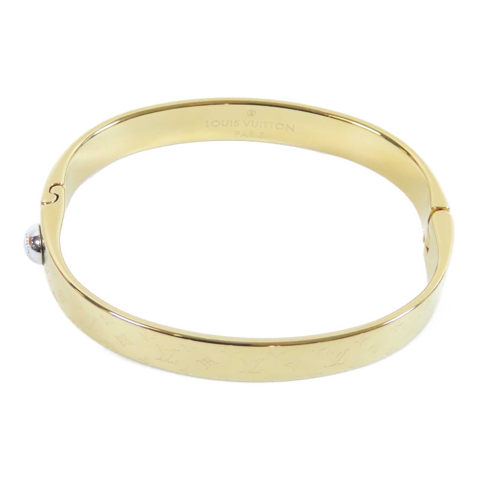 LOUIS VUITTON 金屬Nanogram Cuff Bracelet手鐲金色