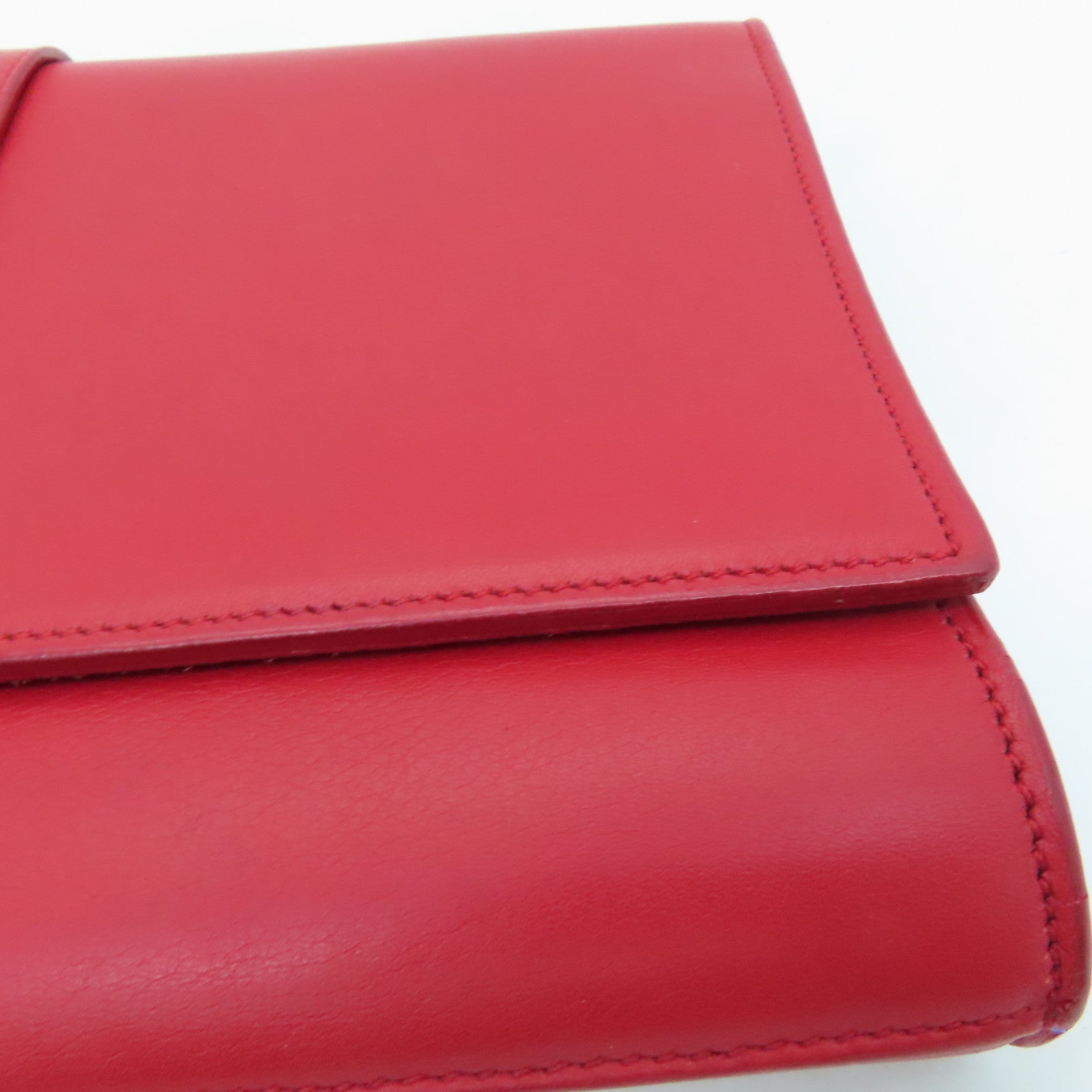YVES SAINT LAURENT 牛皮皮革Clutch Bag金扣手拿包紅色