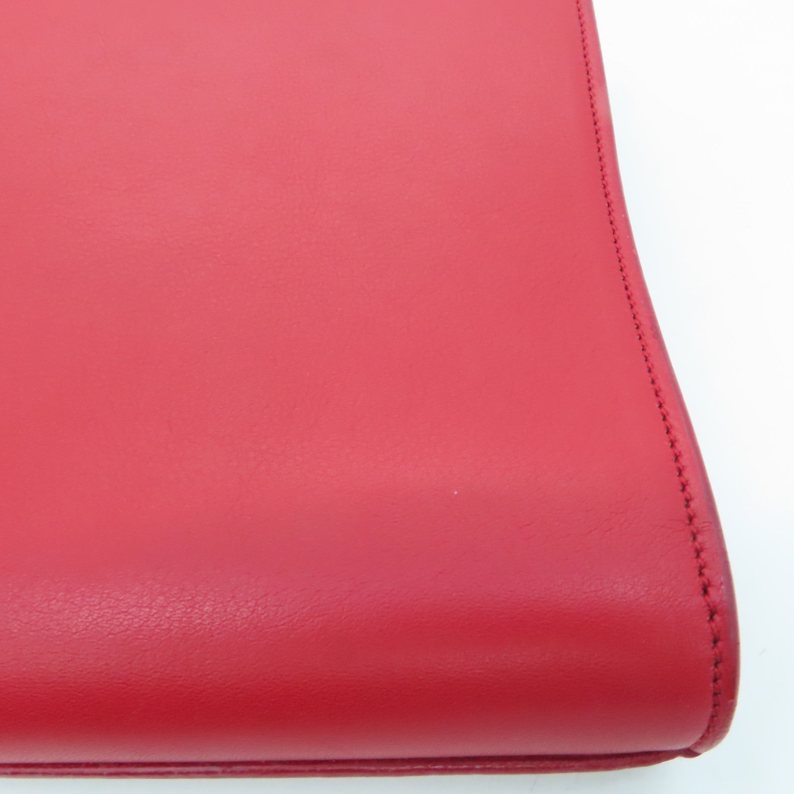 YVES SAINT LAURENT 牛皮皮革Clutch Bag金扣手拿包紅色