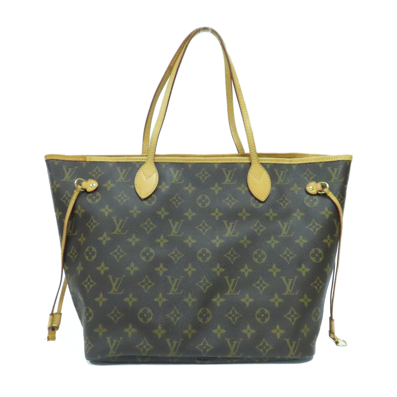 LOUIS VUITTON Monogram Neverfull MM金扣肩背袋啡色