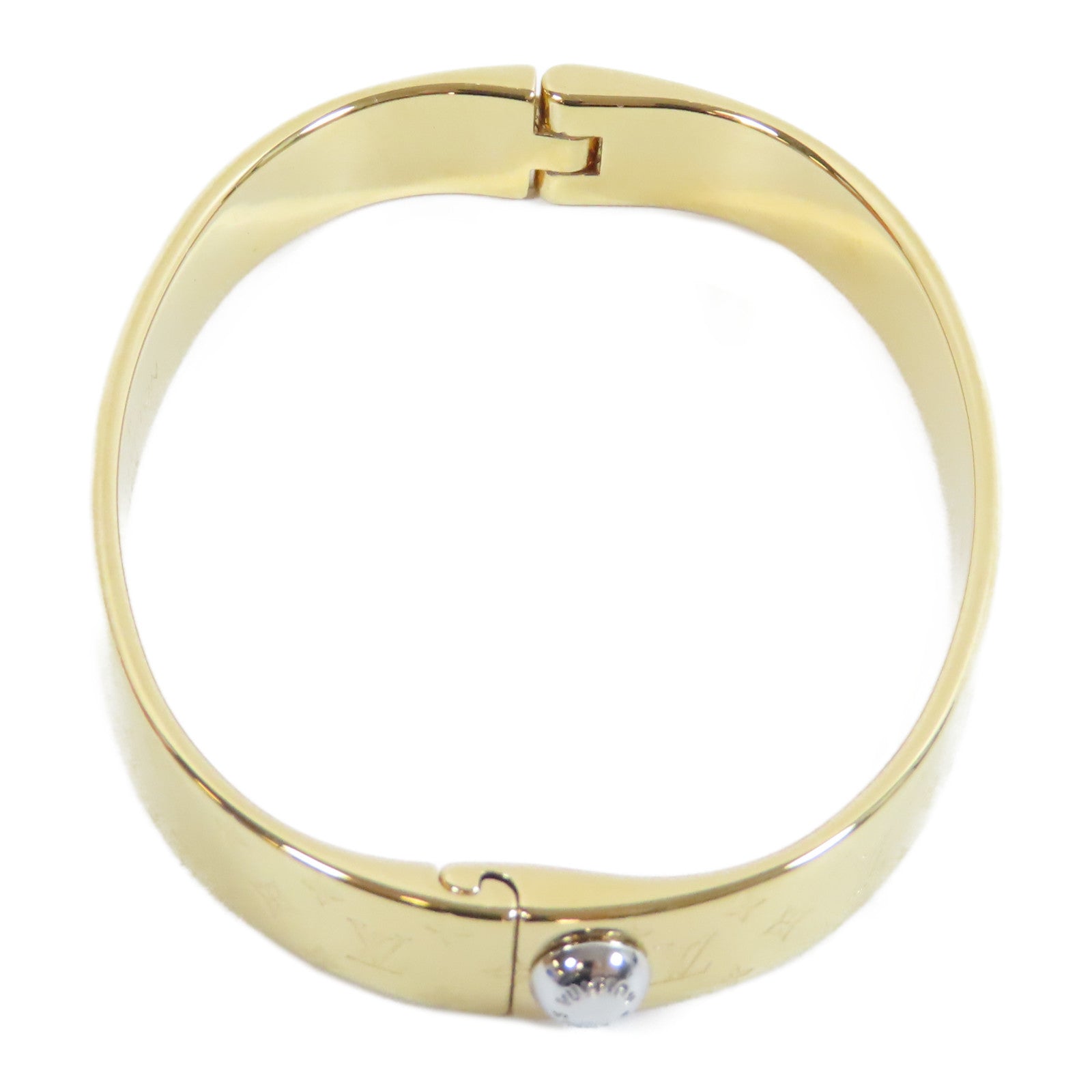 LOUIS VUITTON 金屬Nanogram Cuff Bracelet手鐲金色