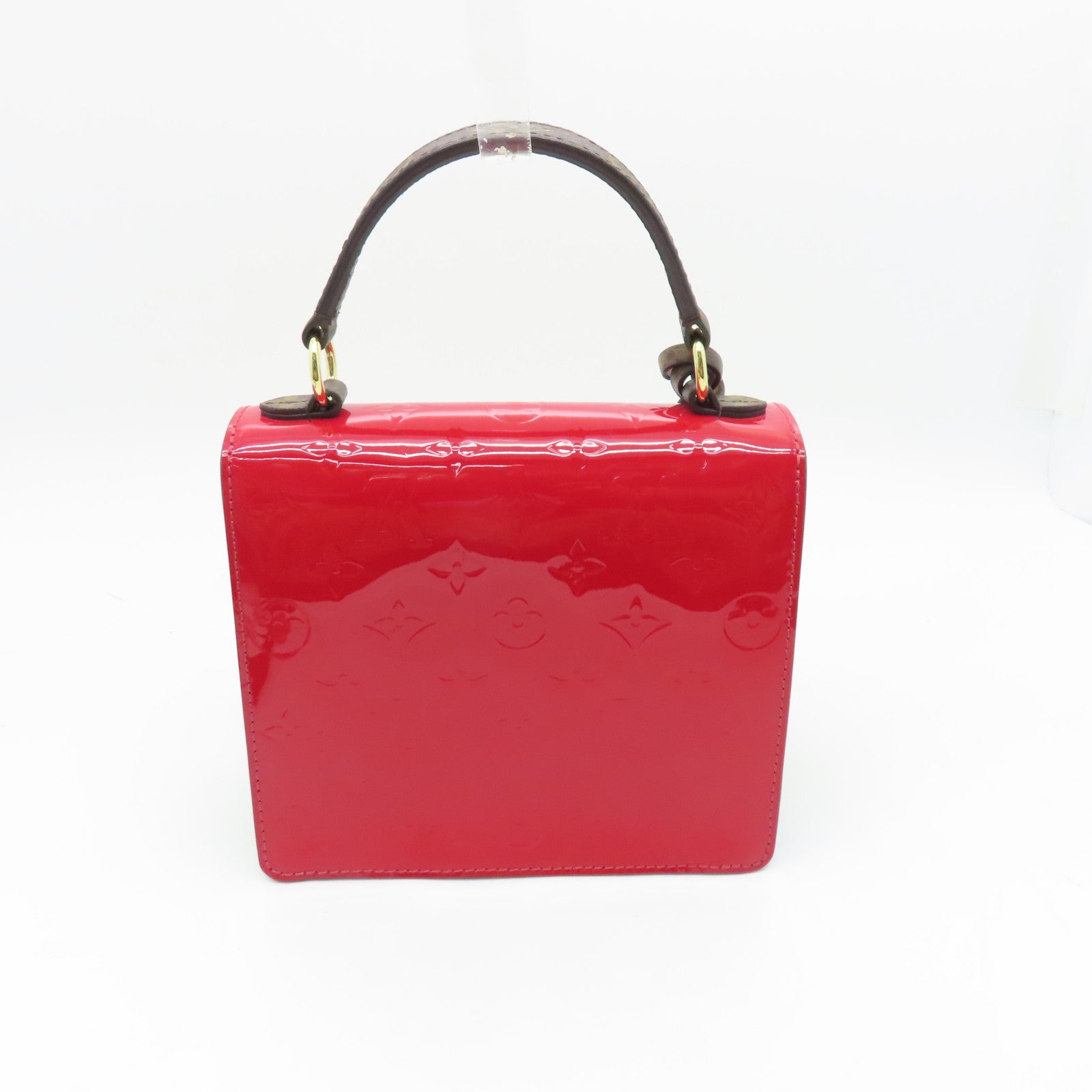 LOUIS VUITTON Monogram Vernis Spring Street金扣手挽肩背两用袋红色
