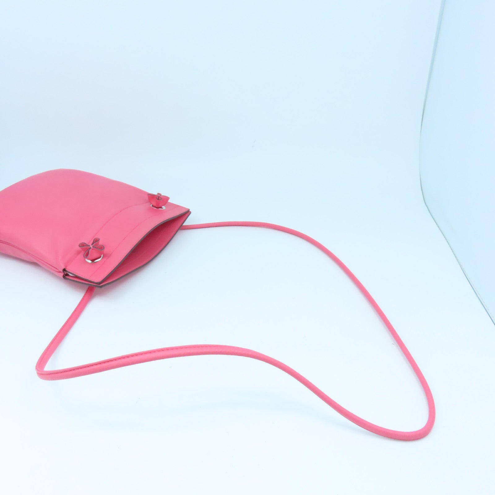 HERMES Swift皮革Aline Mini銀扣肩背袋Rose Azalee粉紅色