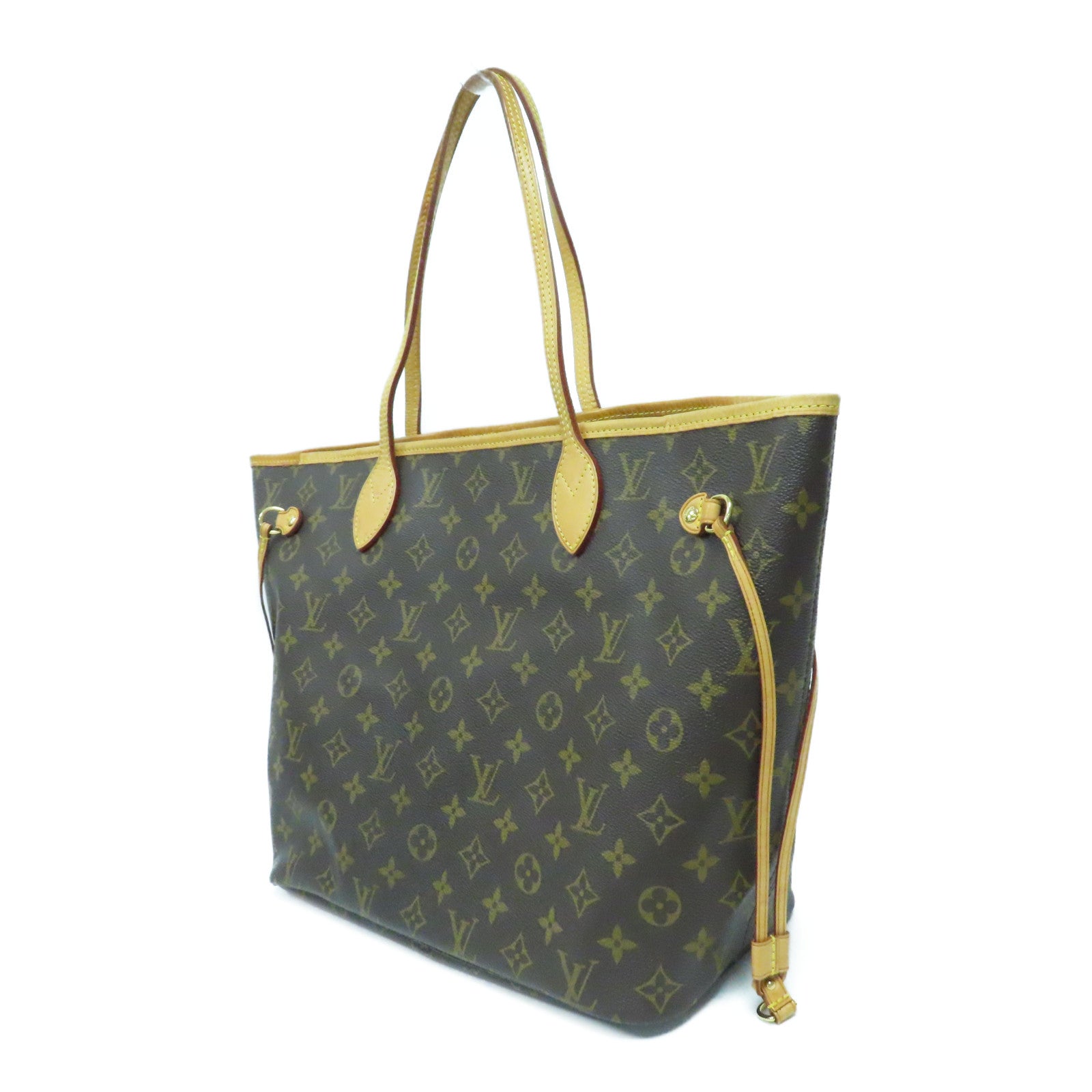 LOUIS VUITTON Monogram Neverfull MM金扣肩背袋啡色