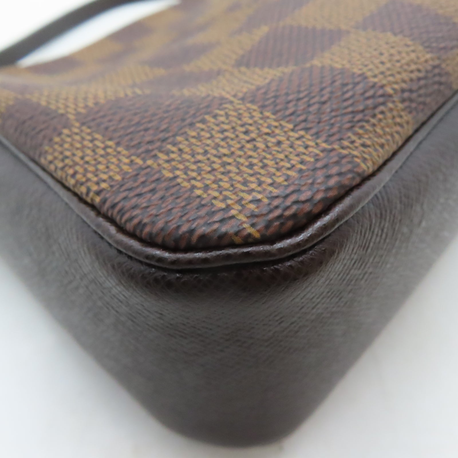 LOUIS VUITTON Damier Trousse Makeup Pouch金扣手挽袋啡色
