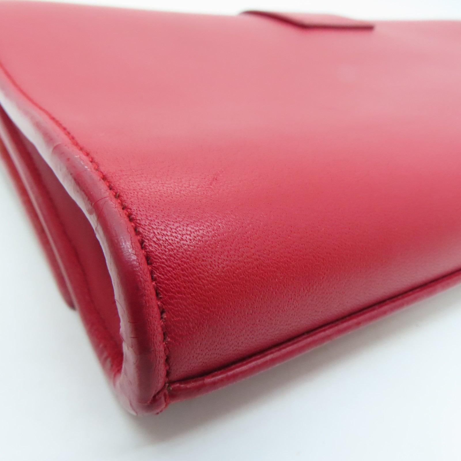 YVES SAINT LAURENT 牛皮皮革Clutch Bag金扣手拿包紅色