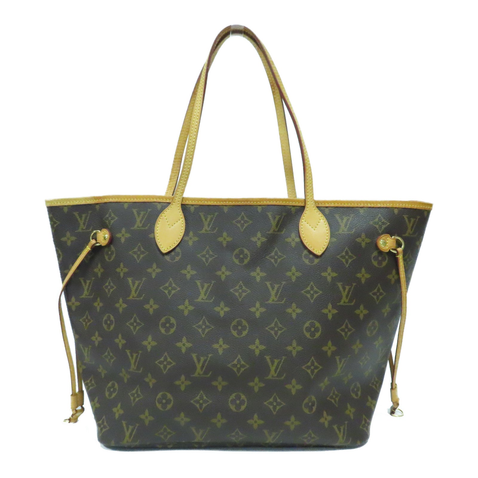 LOUIS VUITTON Monogram Neverfull MM金扣肩背袋啡色