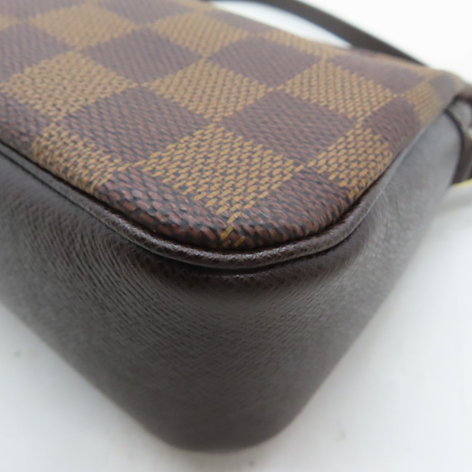 LOUIS VUITTON Damier Trousse Makeup Pouch金扣手挽袋啡色