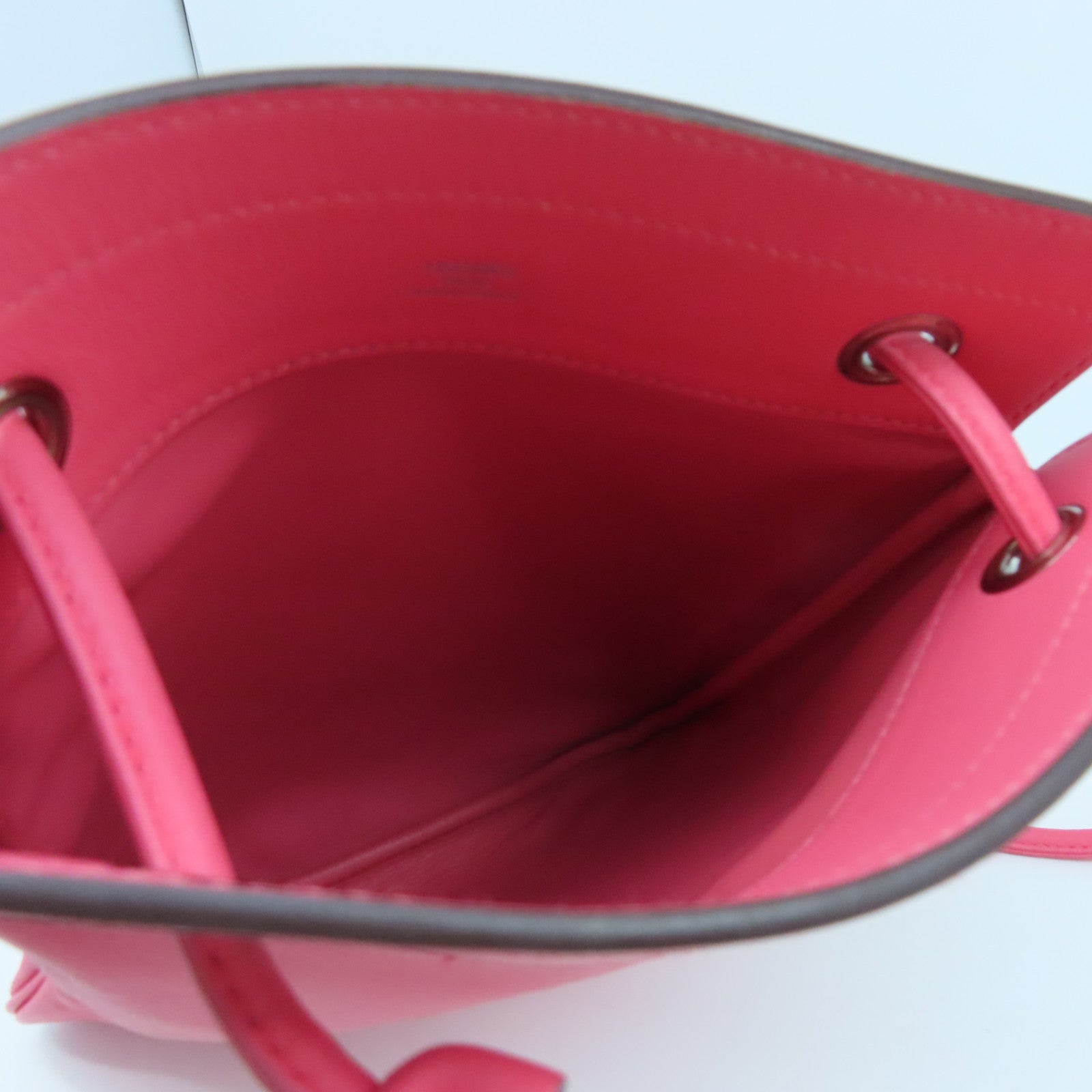 HERMES Swift皮革Aline Mini銀扣肩背袋Rose Azalee粉紅色