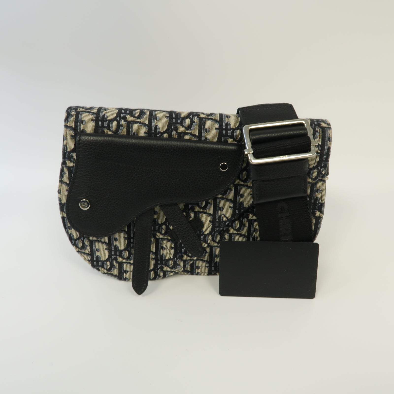 Dior 帆布Shoulder Bag銀扣肩背袋藍色
