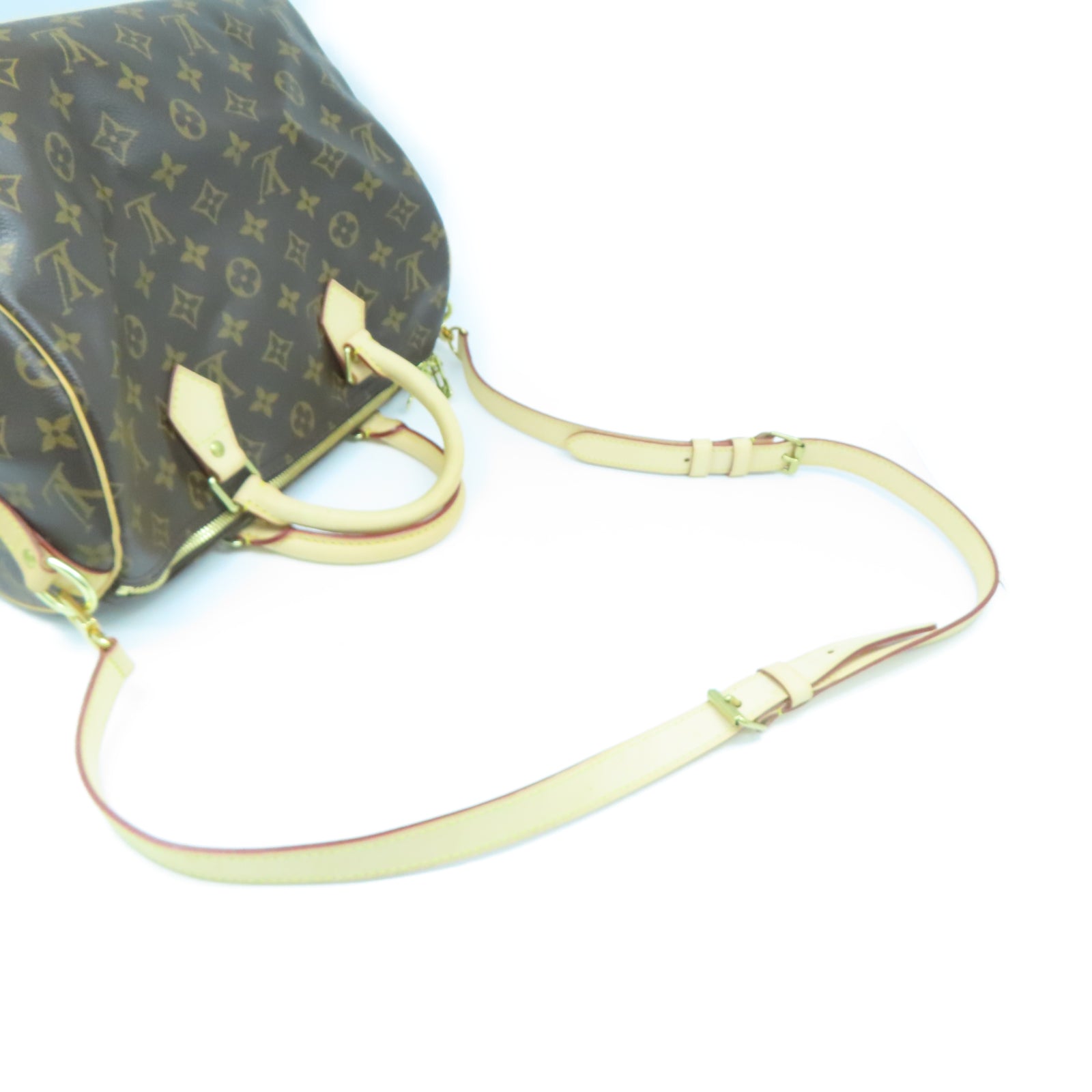 LOUIS VUITTON Monogram Speedy Bandouliere 30金扣肩背袋棕色
