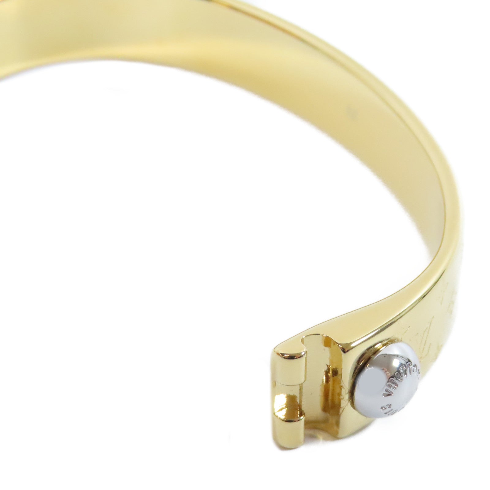 LOUIS VUITTON 金屬Nanogram Cuff Bracelet手鐲金色