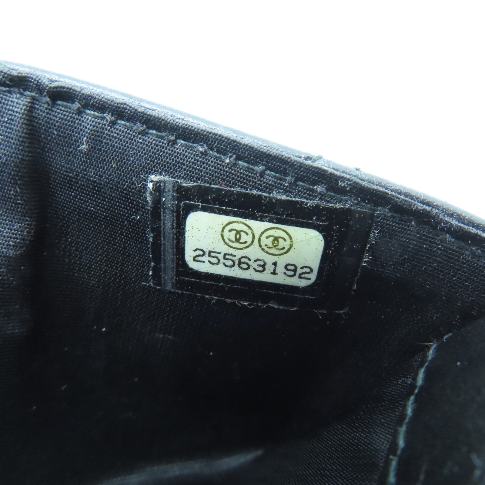 CHANEL 菱格牛皮皮革Card Case金扣卡片套黑色