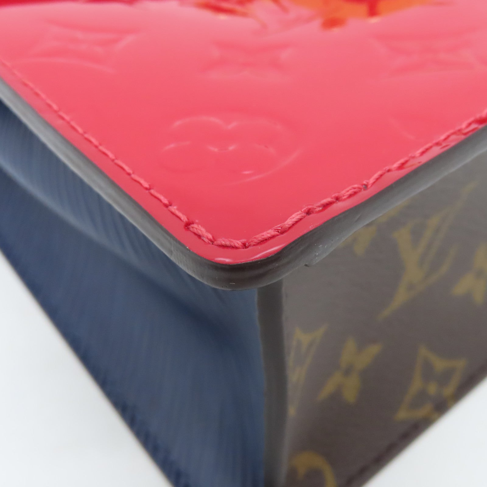 LOUIS VUITTON Monogram Vernis Spring Street金扣手挽肩背两用袋红色