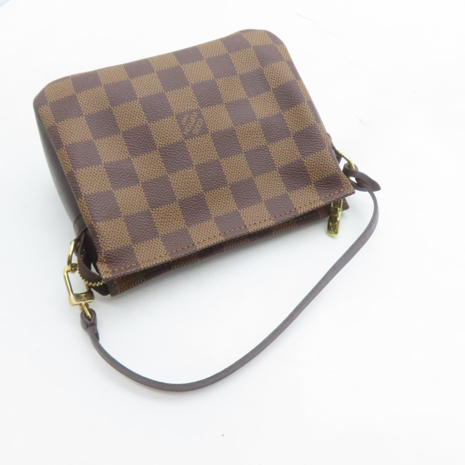 LOUIS VUITTON Damier Trousse Makeup Pouch金扣手挽袋啡色