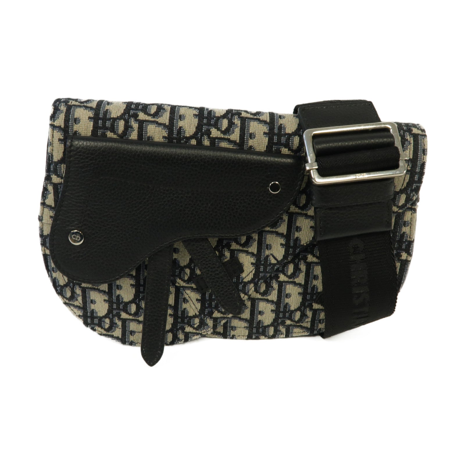 Dior 帆布Shoulder Bag銀扣肩背袋藍色