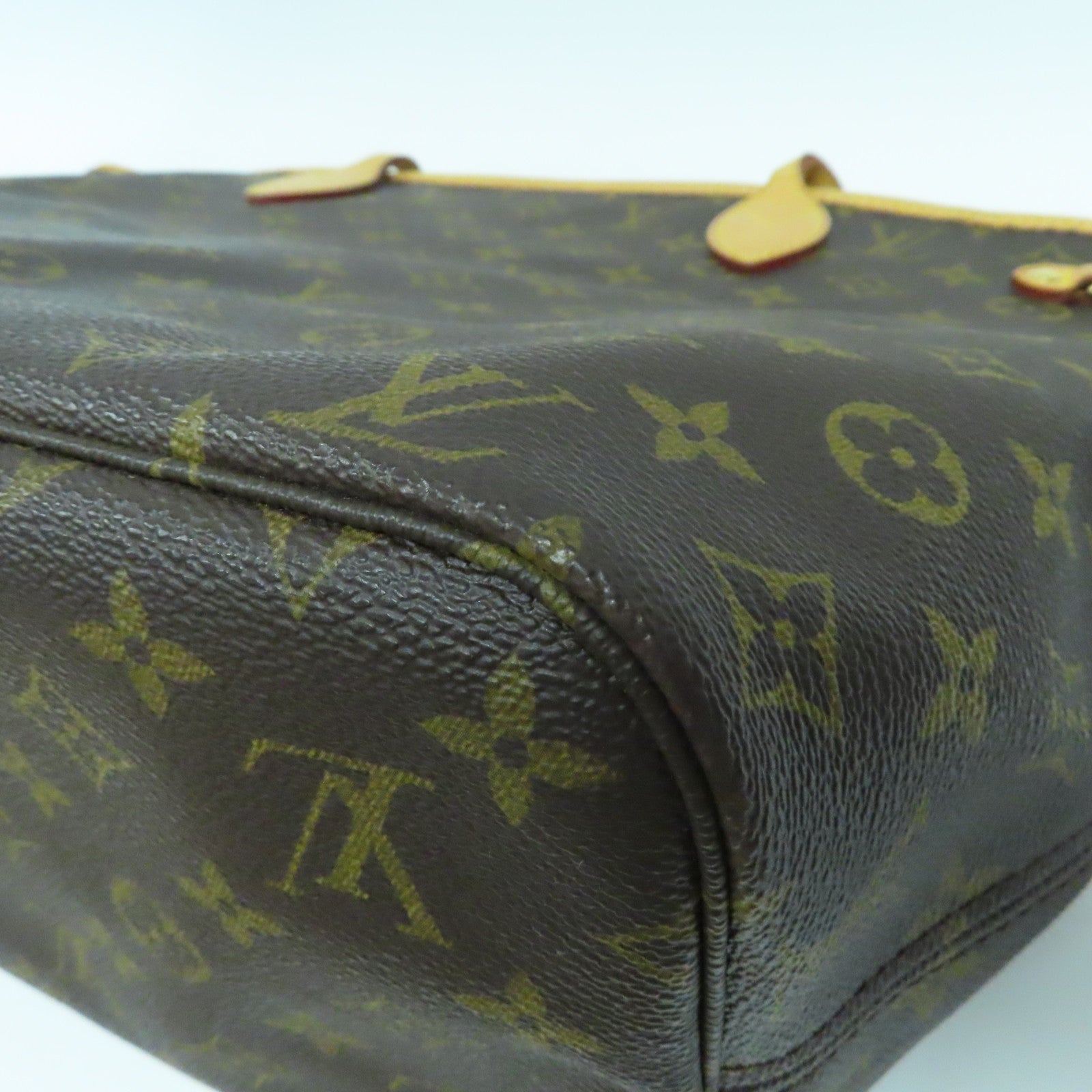 LOUIS VUITTON Monogram Neverfull MM金扣肩背袋啡色
